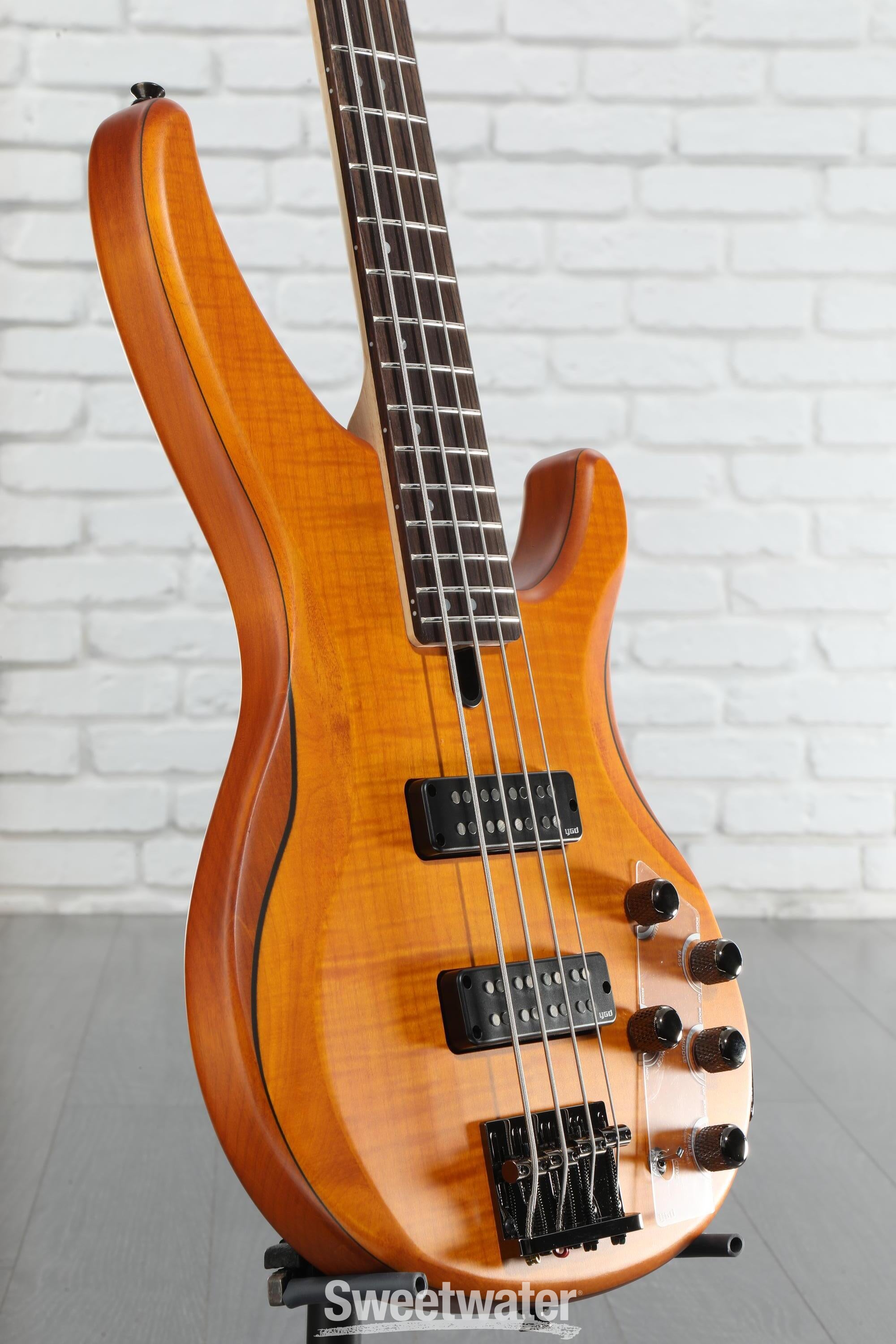 Yamaha TRBX604FM 4-string Bass Guitar - Matte Amber | Sweetwater
