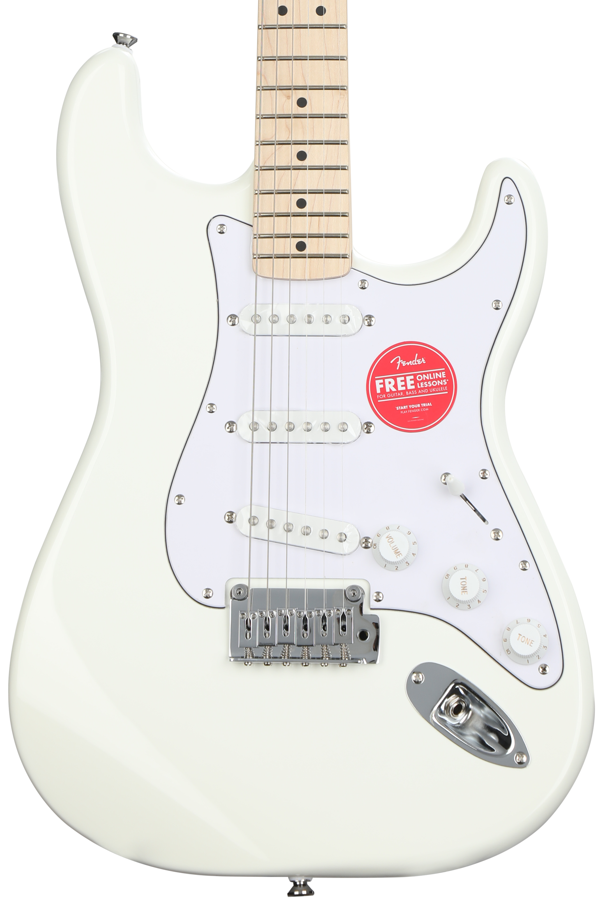 Squier Affinity Series Stratocaster Electric Guitar - Olympic White with  Maple Fingerboard