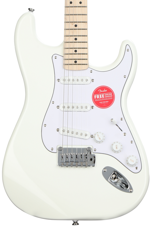 Squier Affinity Series Stratocaster Electric Guitar - Olympic White with  Maple Fingerboard