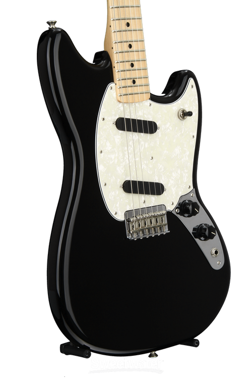 Fender Mustang - Black with Maple Fingerboard | Sweetwater Fender Mustang - Black with Maple Fingerboard | Sweetwater