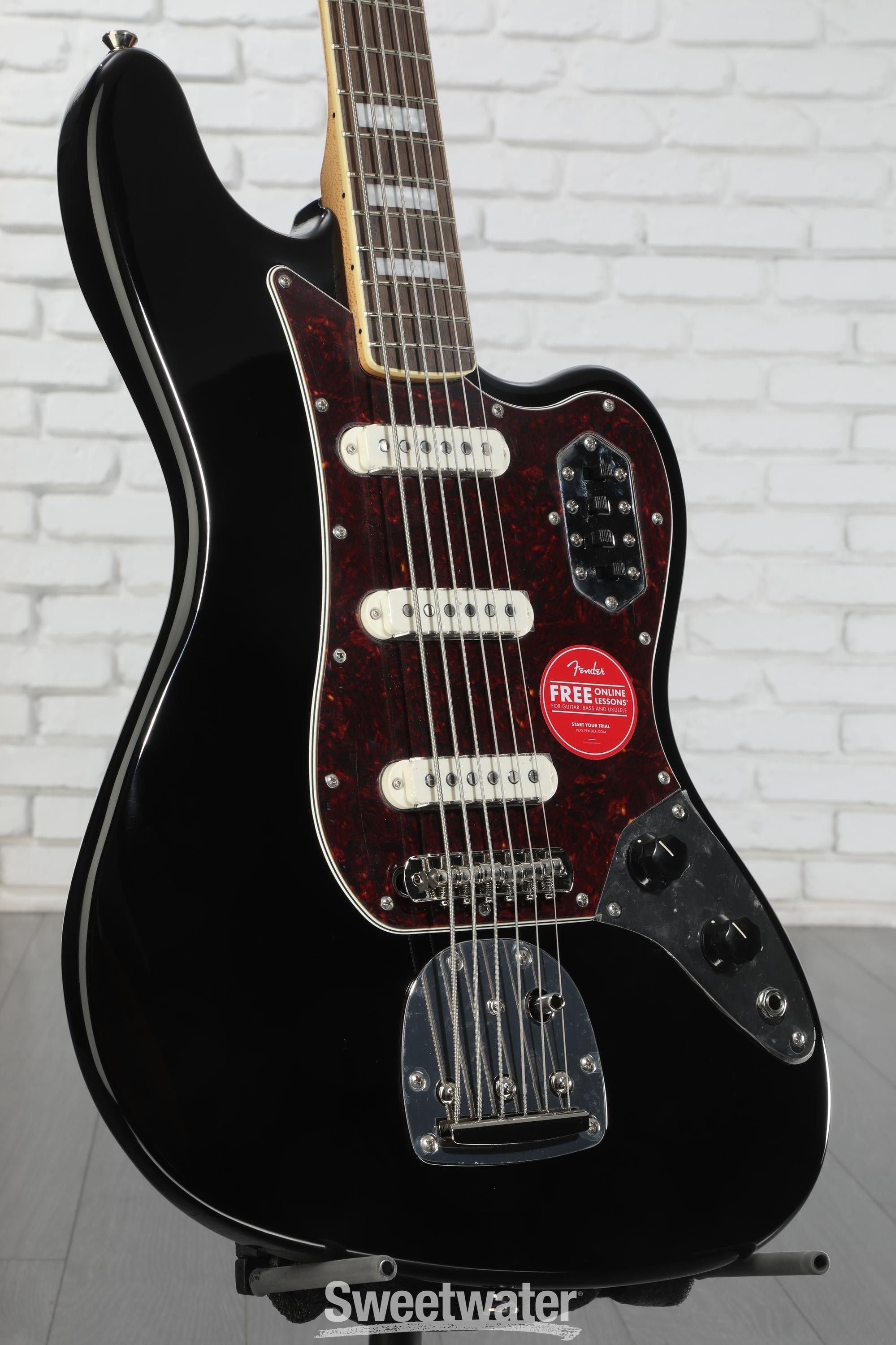 Squier Classic Vibe Bass VI Guitar - Black | Sweetwater