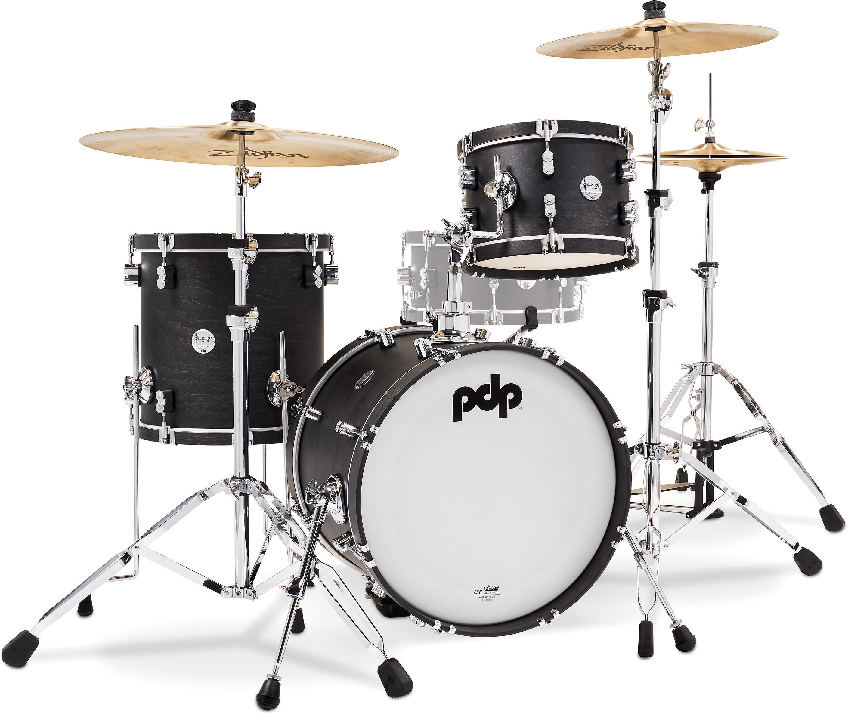Photo of PDP Concept Maple Classic Bop 3-piece Shell Pack - Ebony with Ebony Hoops