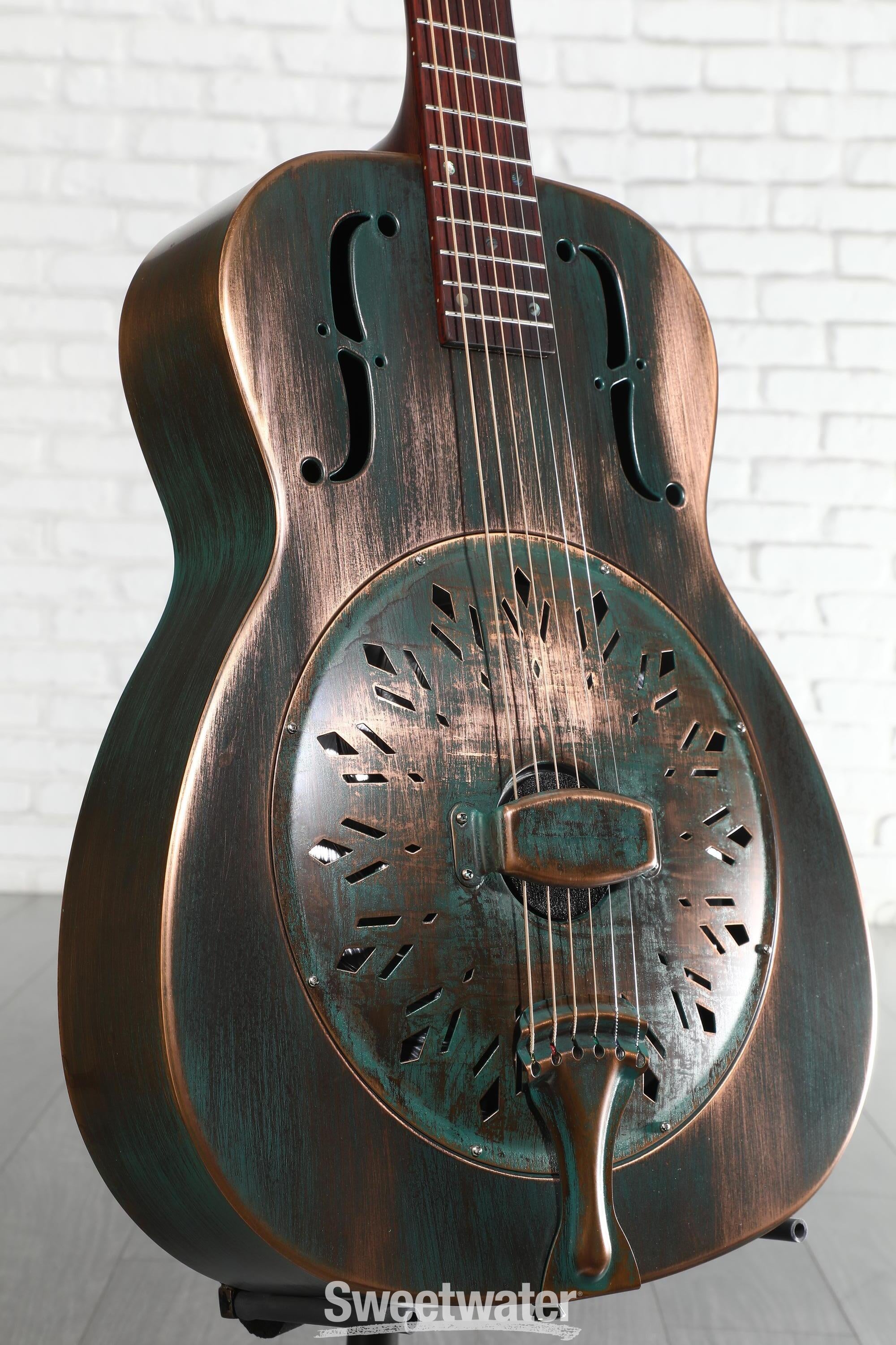 Photo of Recording King Swamp Dog Style-O Resonator - Distressed Vintage Green