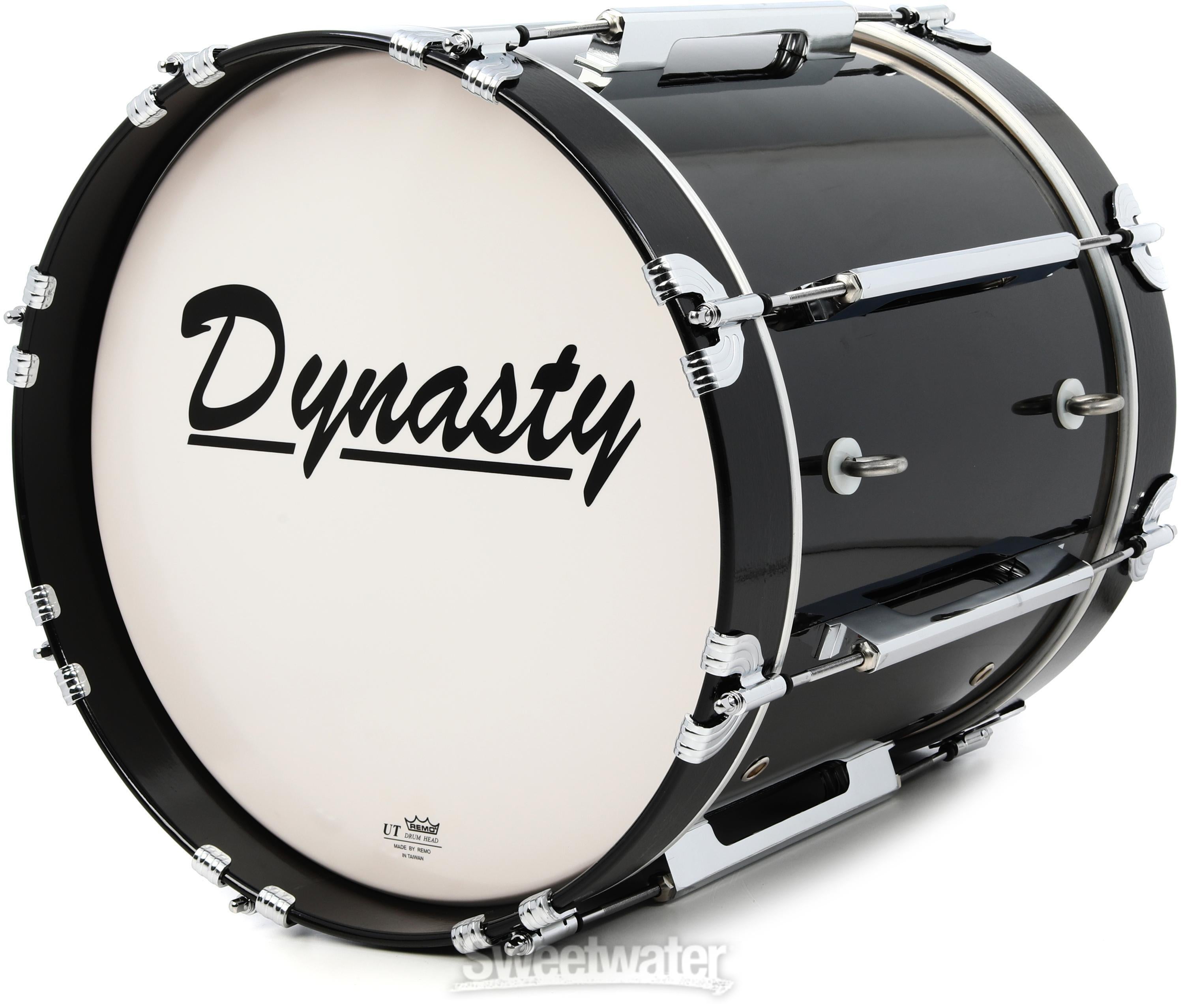 Dynasty Custom Elite Marching Bass Drum - 16 inch x 14 inch, Black