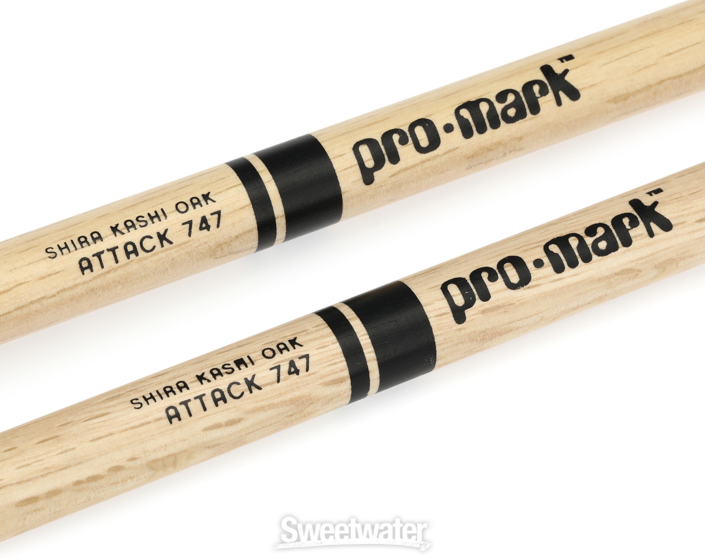 Promark Classic Attack Drumsticks - Shira Kashi Oak 747 - Nylon