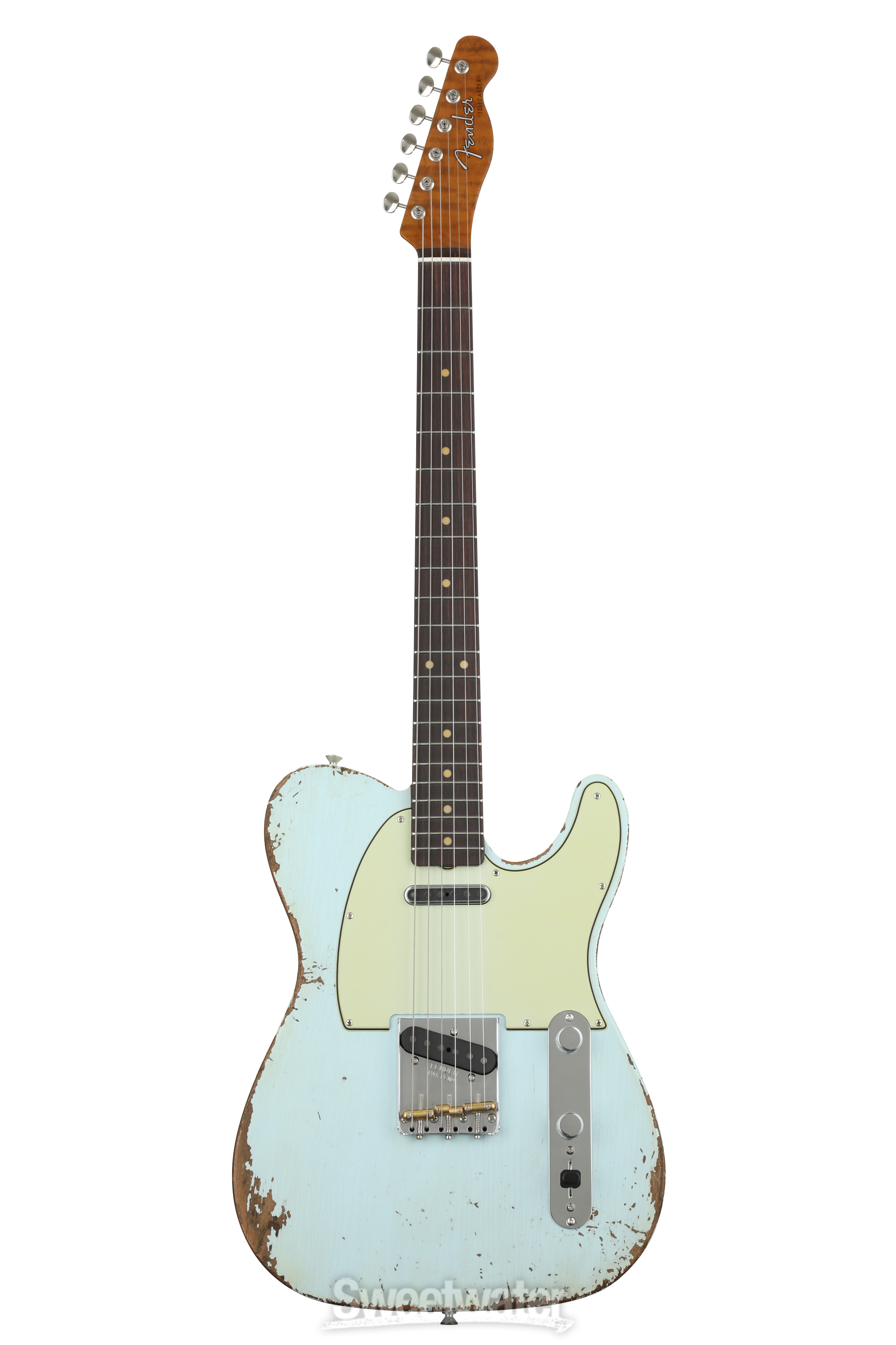 Fender Custom Shop GT11 1963 Heavy Relic Telecaster - Aged Sonic Blue -  Sweetwater Exclusive