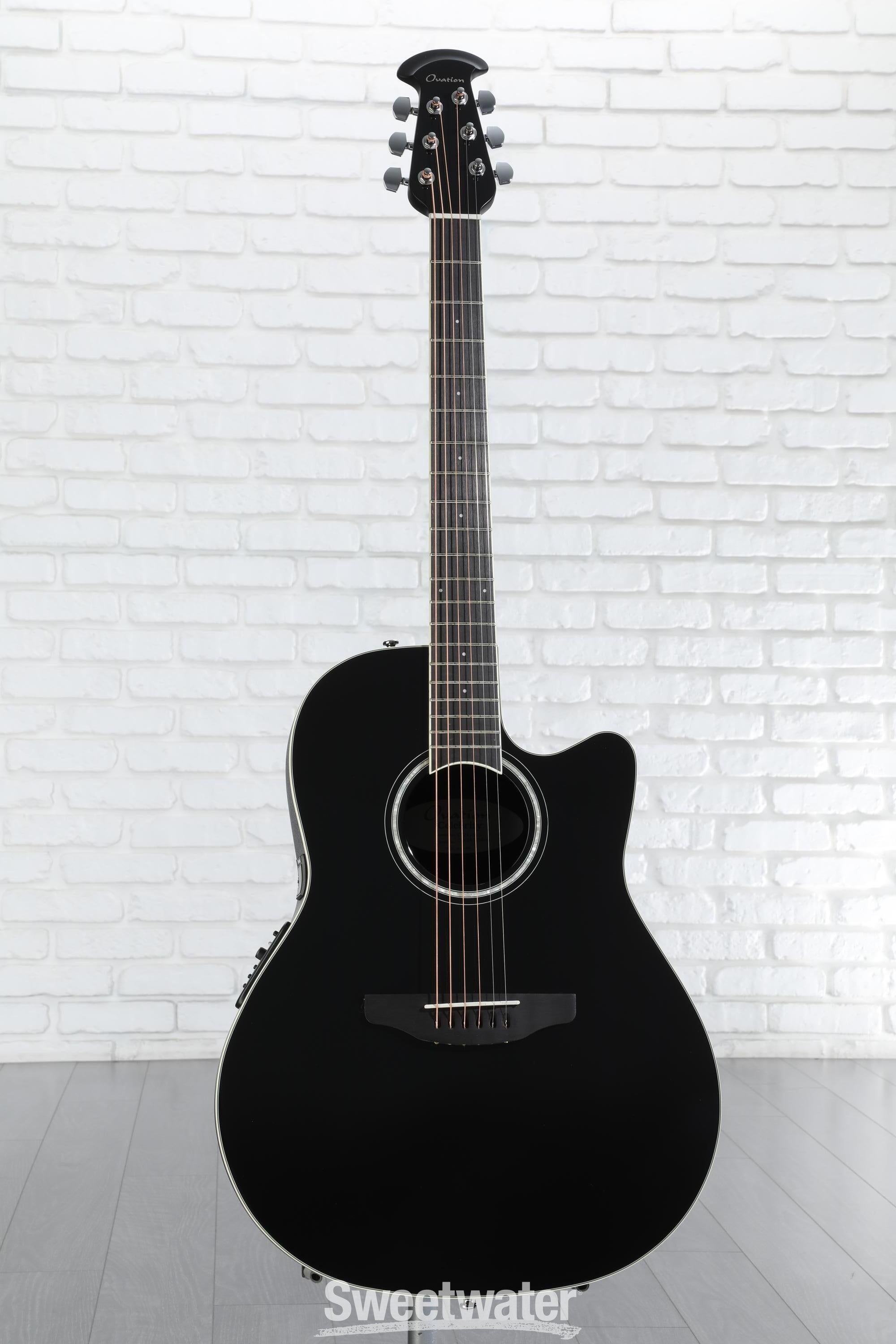 Ovation Celebrity Standard Mid-Depth Acoustic-Electric Guitar - Black