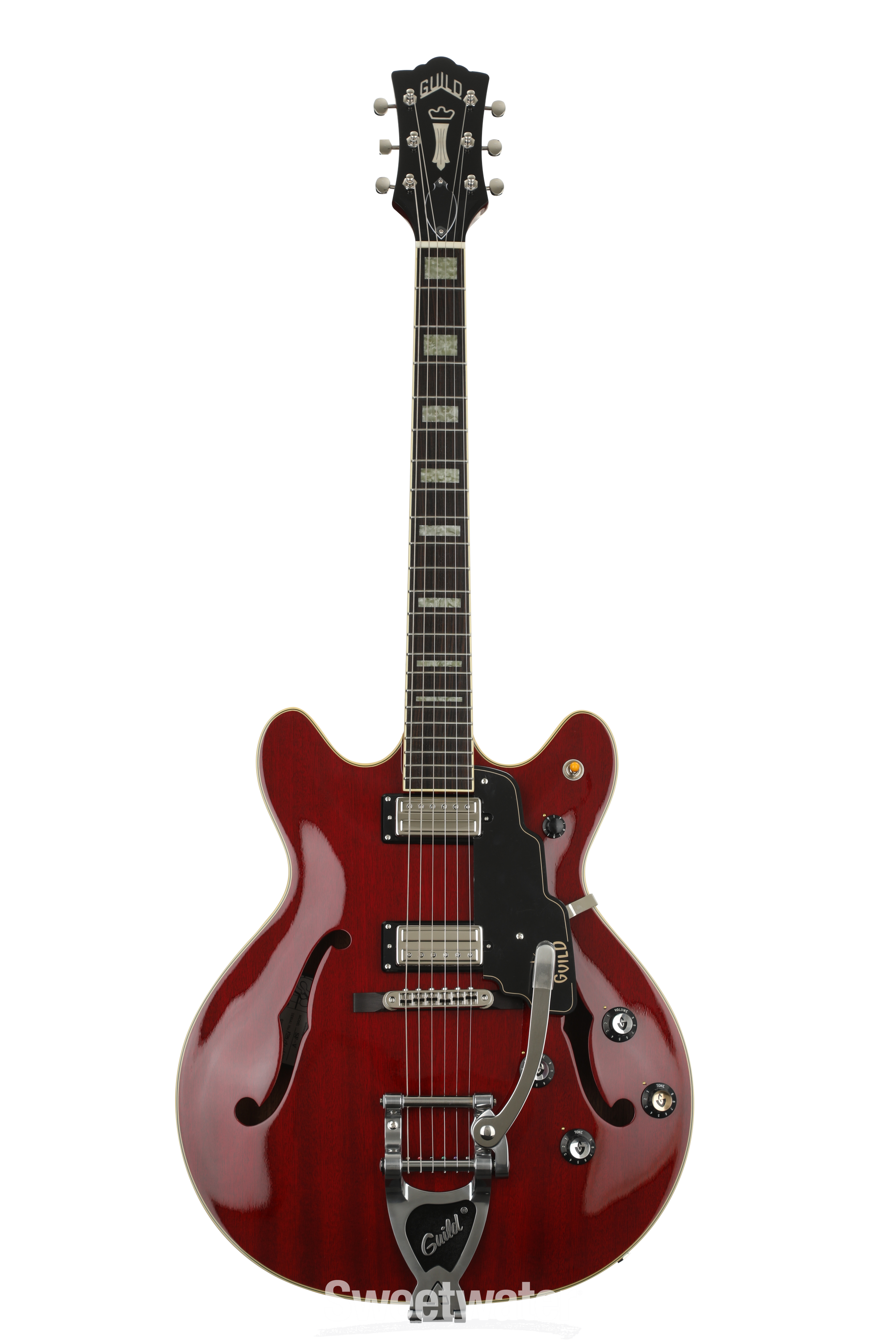 Guild Starfire V with Guild Vibrato - Transparent Cherry Red