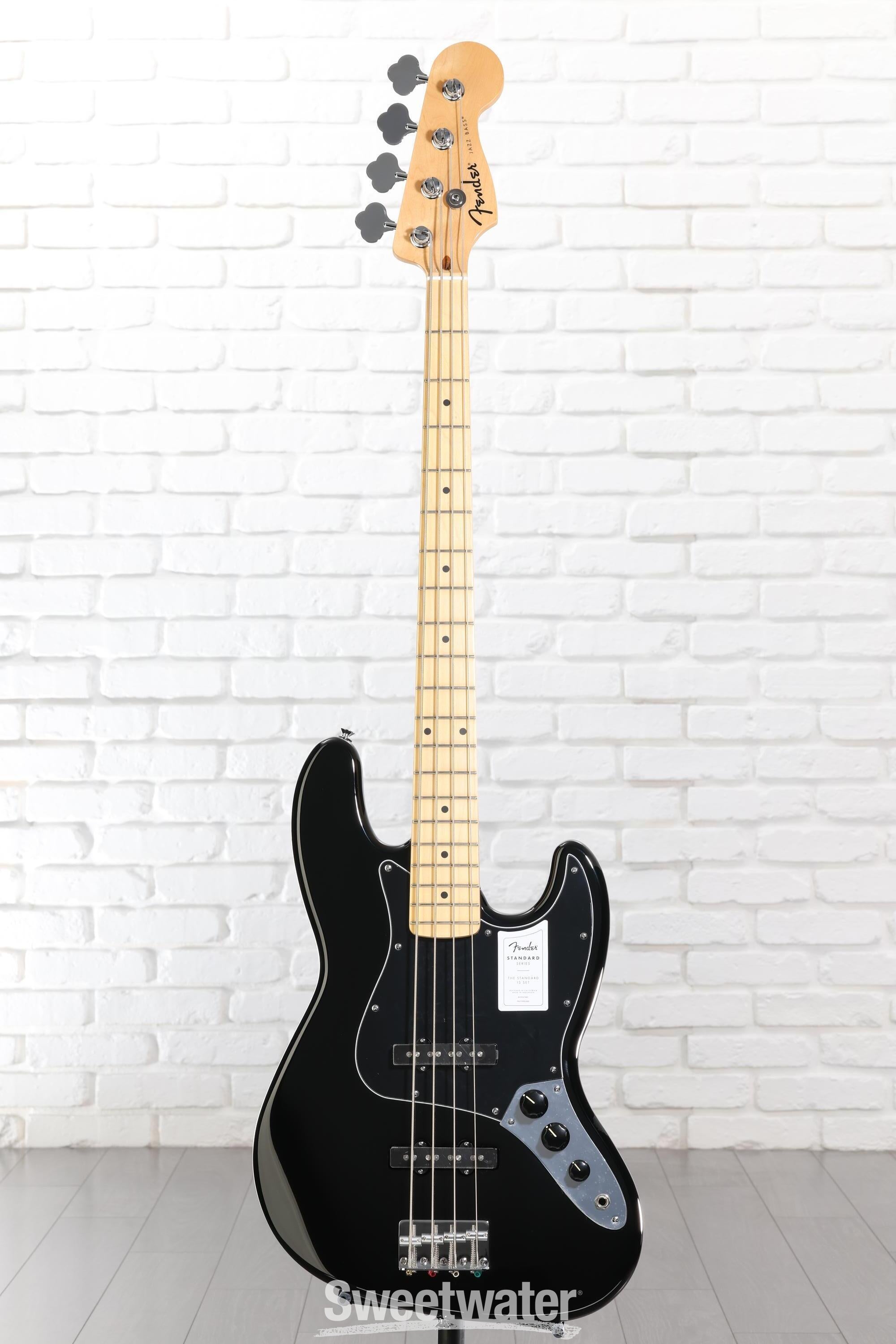 Fender Standard Jazz Bass - Black, Maple Fingerboard | Sweetwater