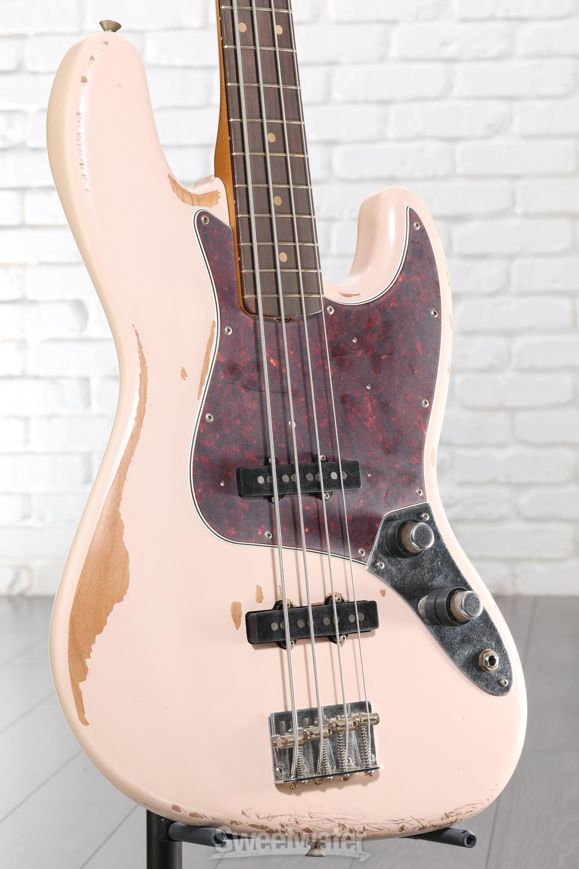Fender Flea Jazz Bass - Shell Pink, Road Worn | Sweetwater