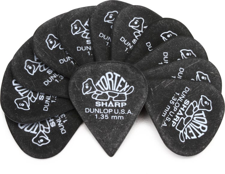 Dunlop Tortex Guitar - Black (12-pack) Sweetwater