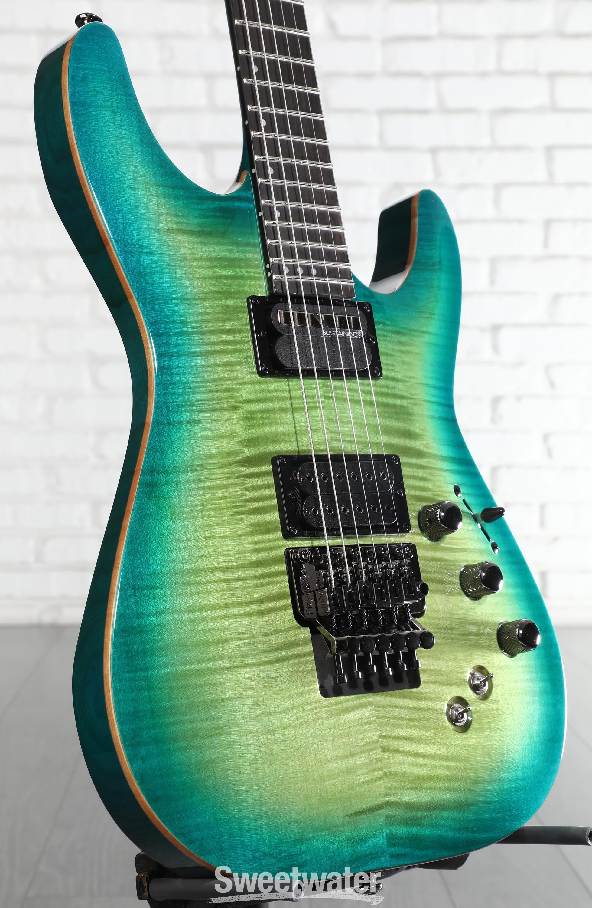 Photo of Schecter BlackJack SLS C-1 FR-S Electric Guitar - Aquaburst - Sweetwater Exclusive