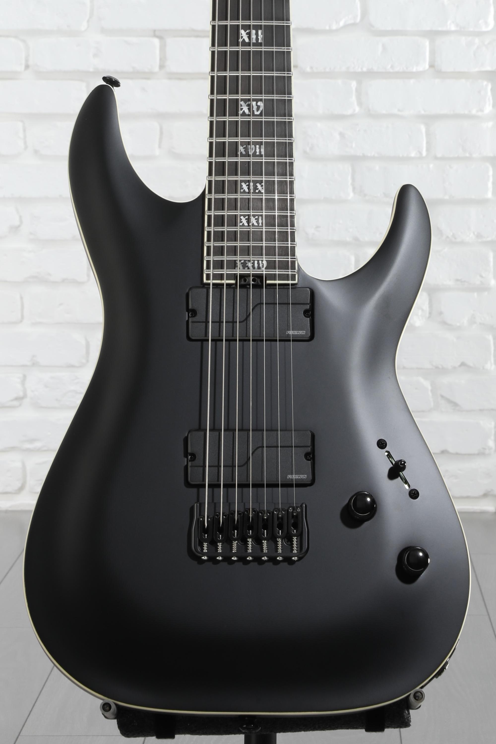 Schecter C-7 SLS Evil Twin Electric Guitar - Satin Black | Sweetwater