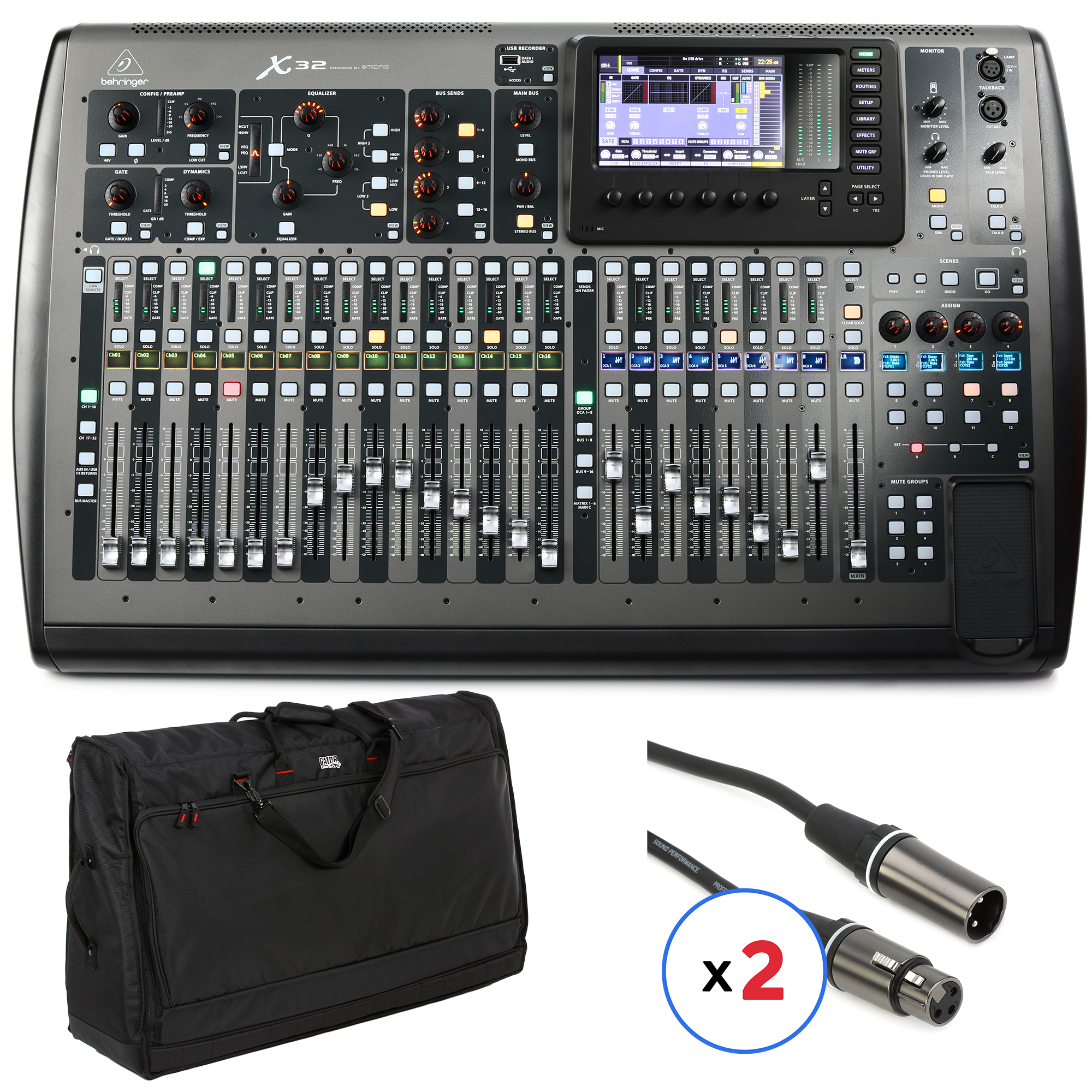 Behringer X32 Digital Mixer with Midas DL32 Stage Box Bundle