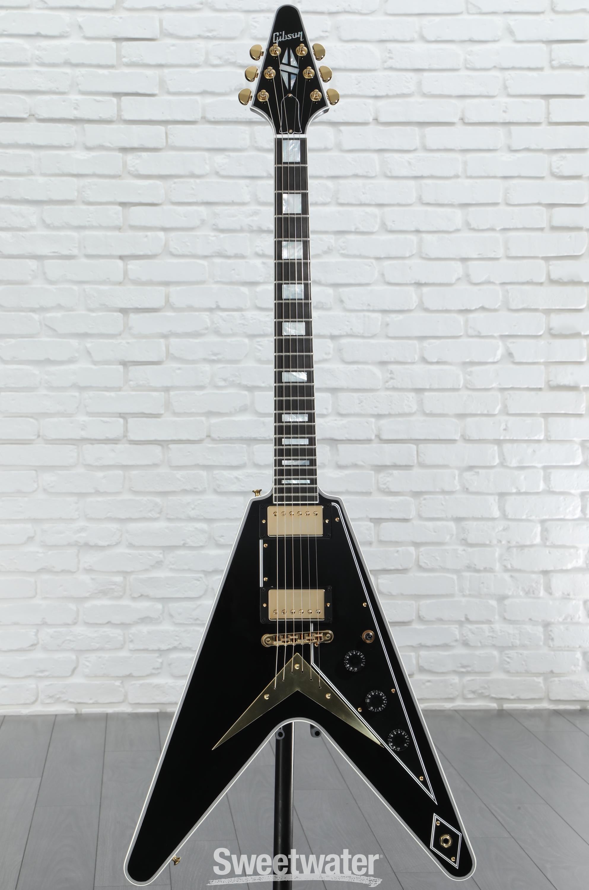 Gibson Custom Flying V Custom Electric Guitar - Ebony, Ebony
