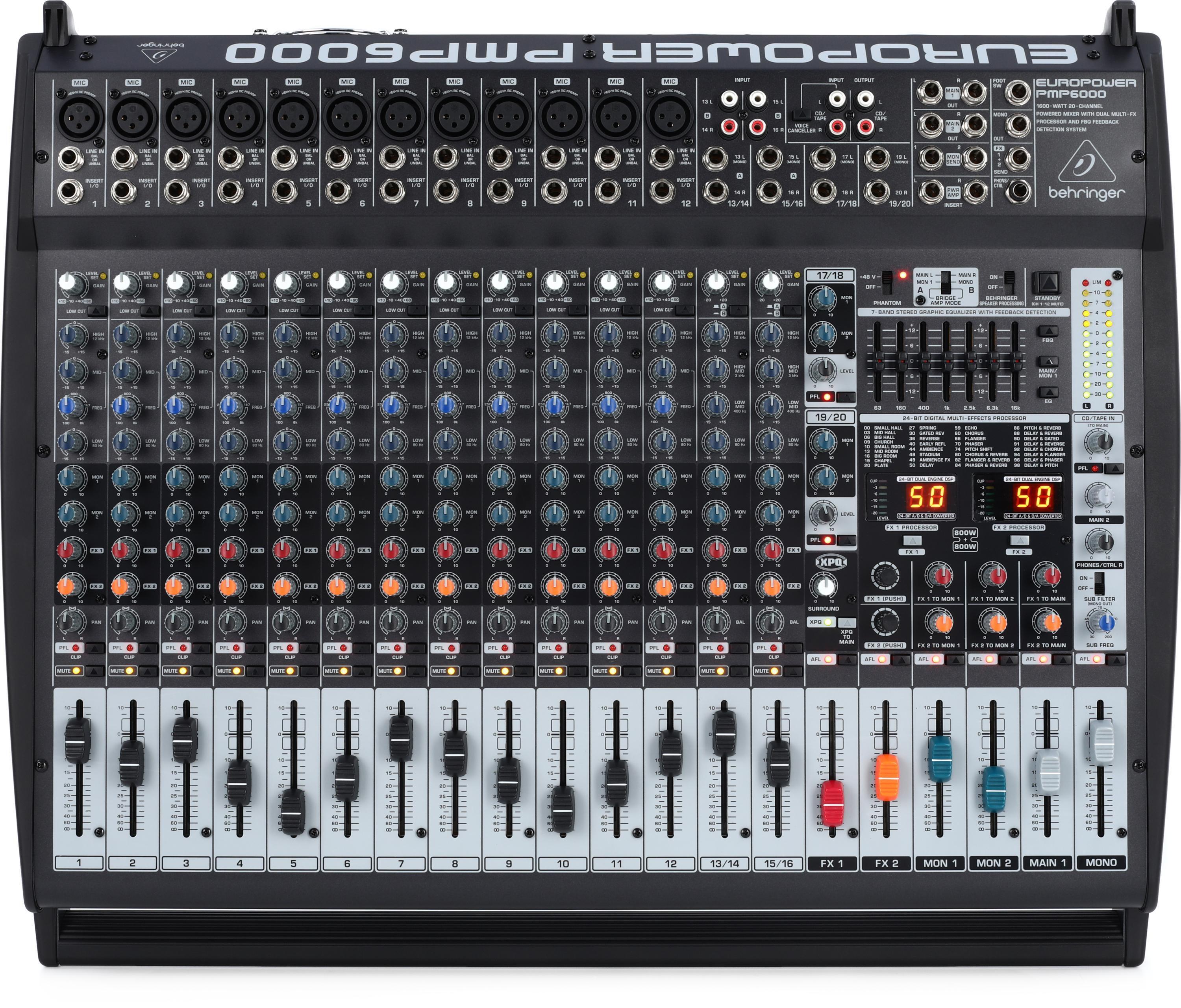 Behringer Europower PMP6000 20-channel 1600W Powered Mixer