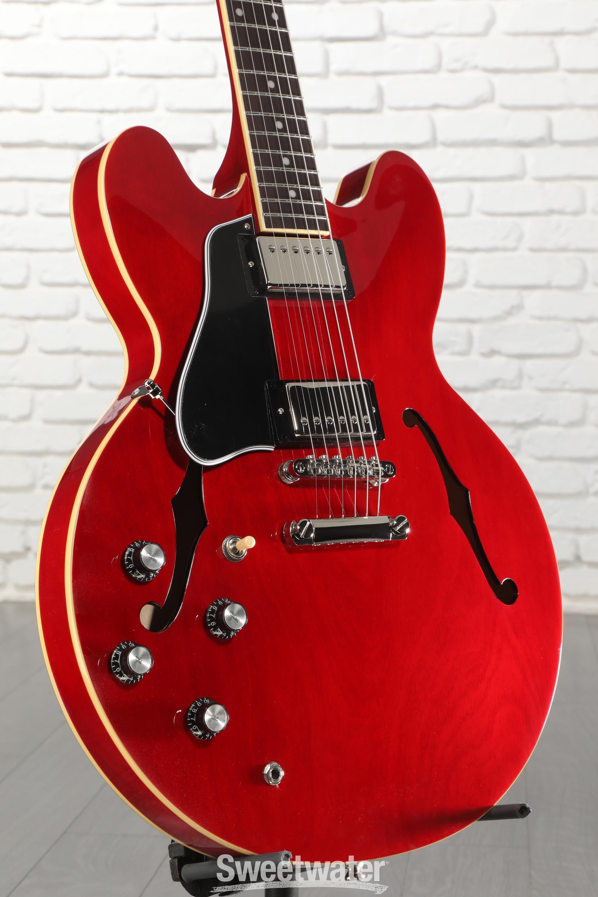 Photo of Epiphone ES-335 Left-handed Semi-hollowbody Electric Guitar - Cherry