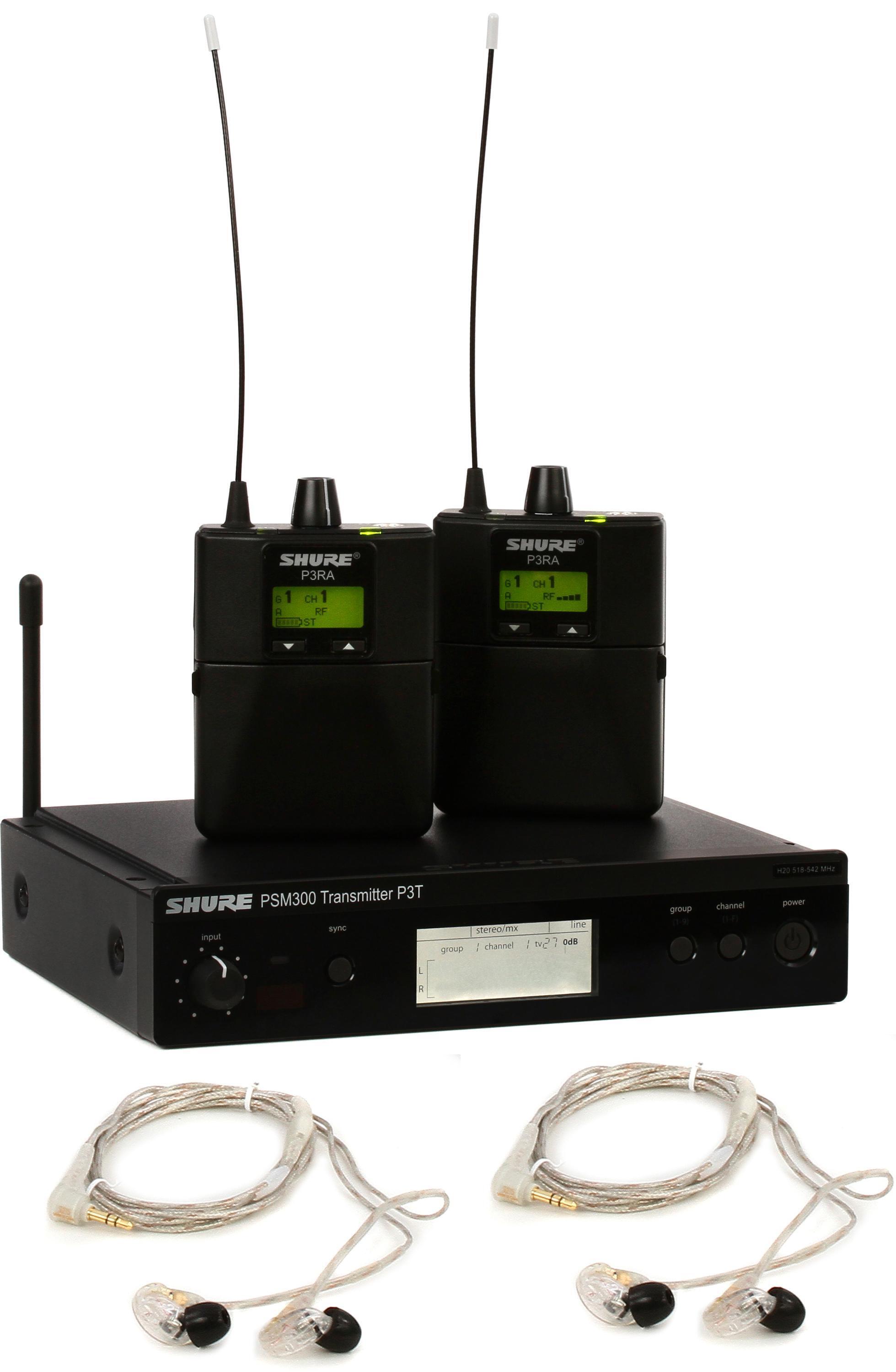 Shure PSM300 Twin Pack Pro P3TRA215TWP Wireless In-ear Monitor System - H20  Band