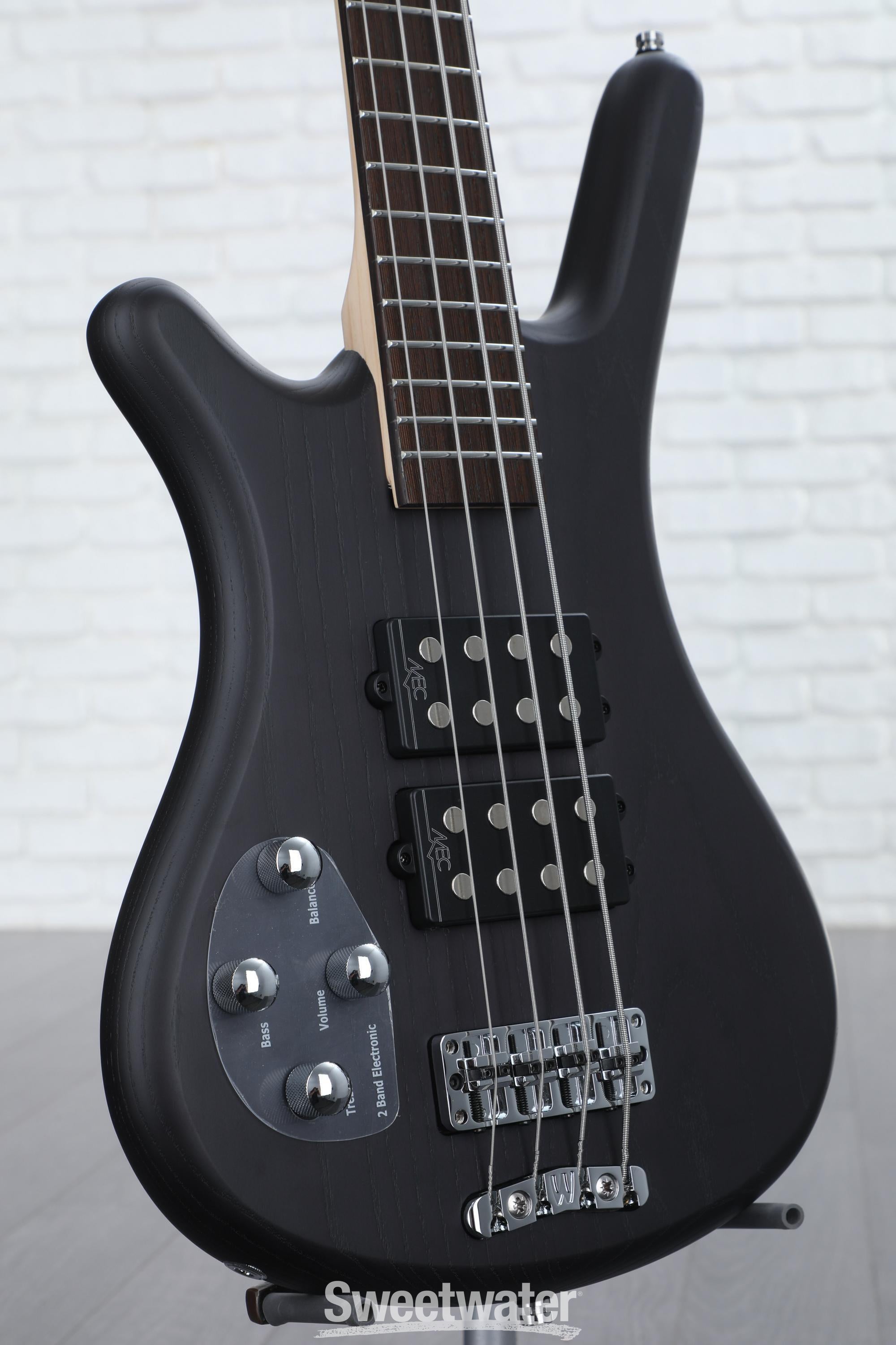 Photo of Warwick RockBass Corvette $$ Left-handed Electric Bass Guitar - Nirvana Black Transparent Satin