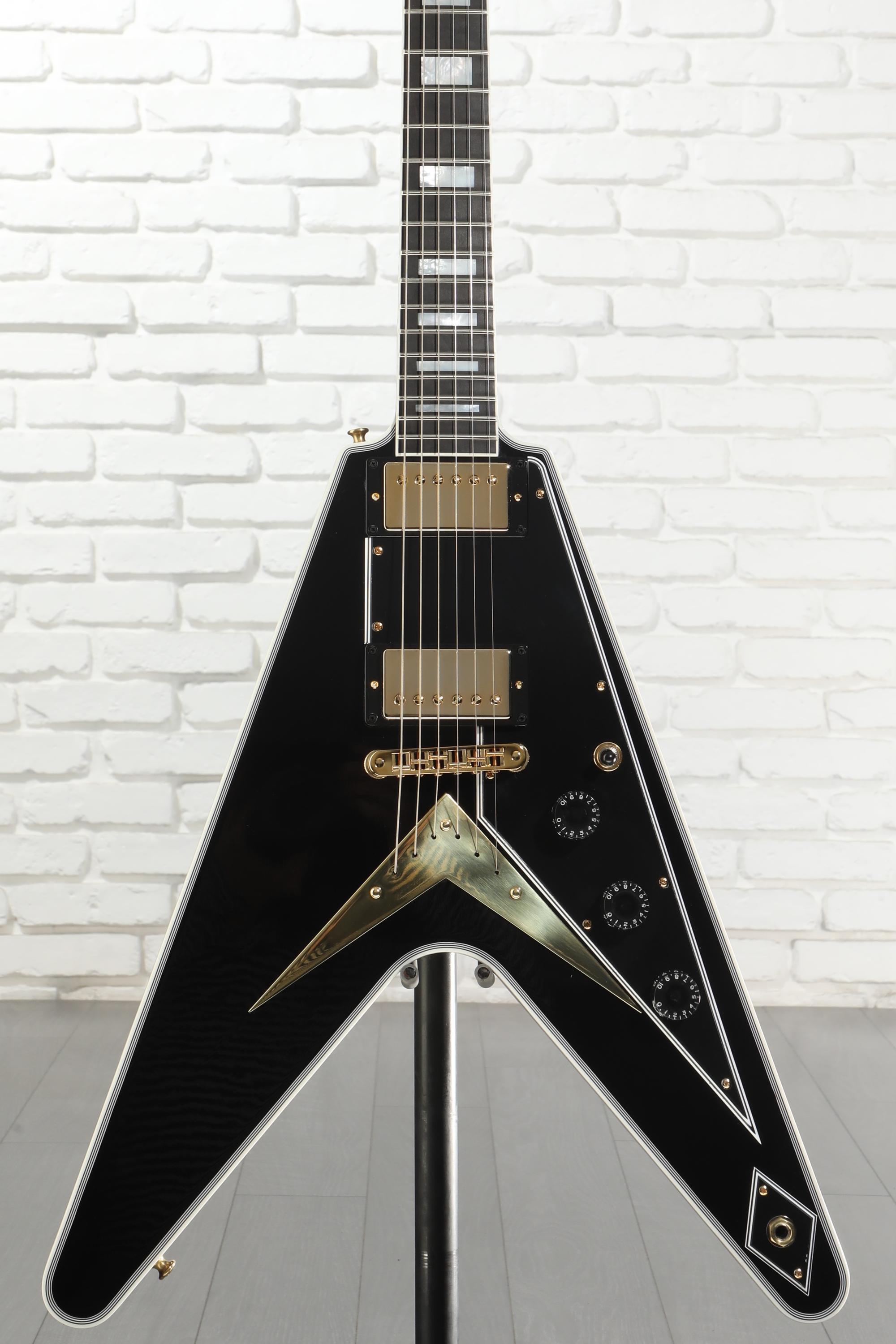 Gibson Custom Flying V Custom Electric Guitar - Ebony, Ebony