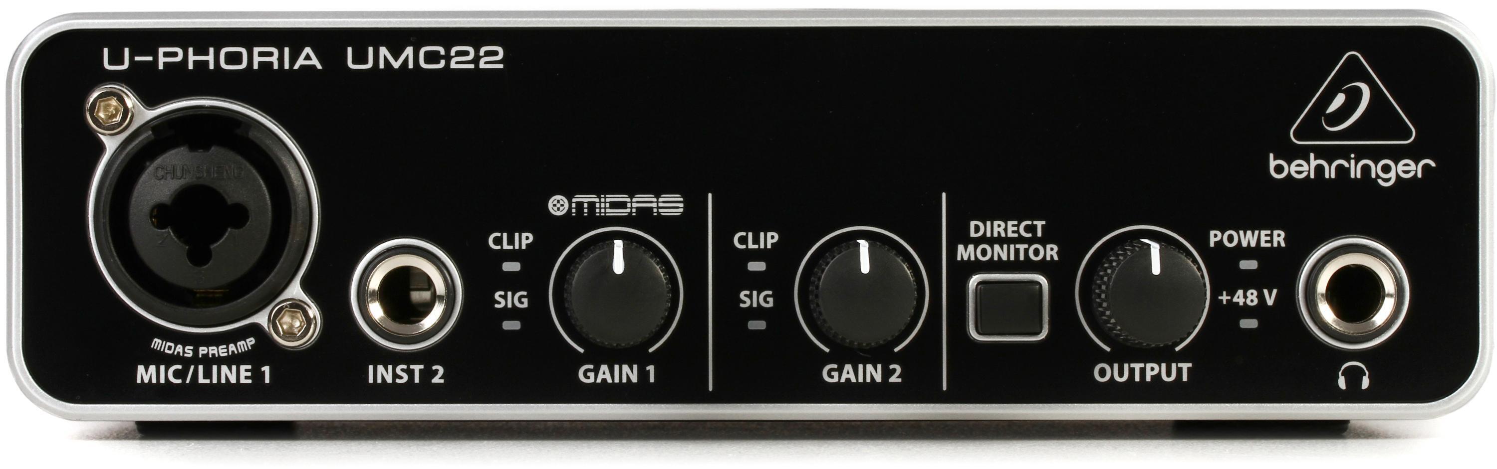 Bundled Item: Behringer U-Phoria UMC22 USB Audio Interface