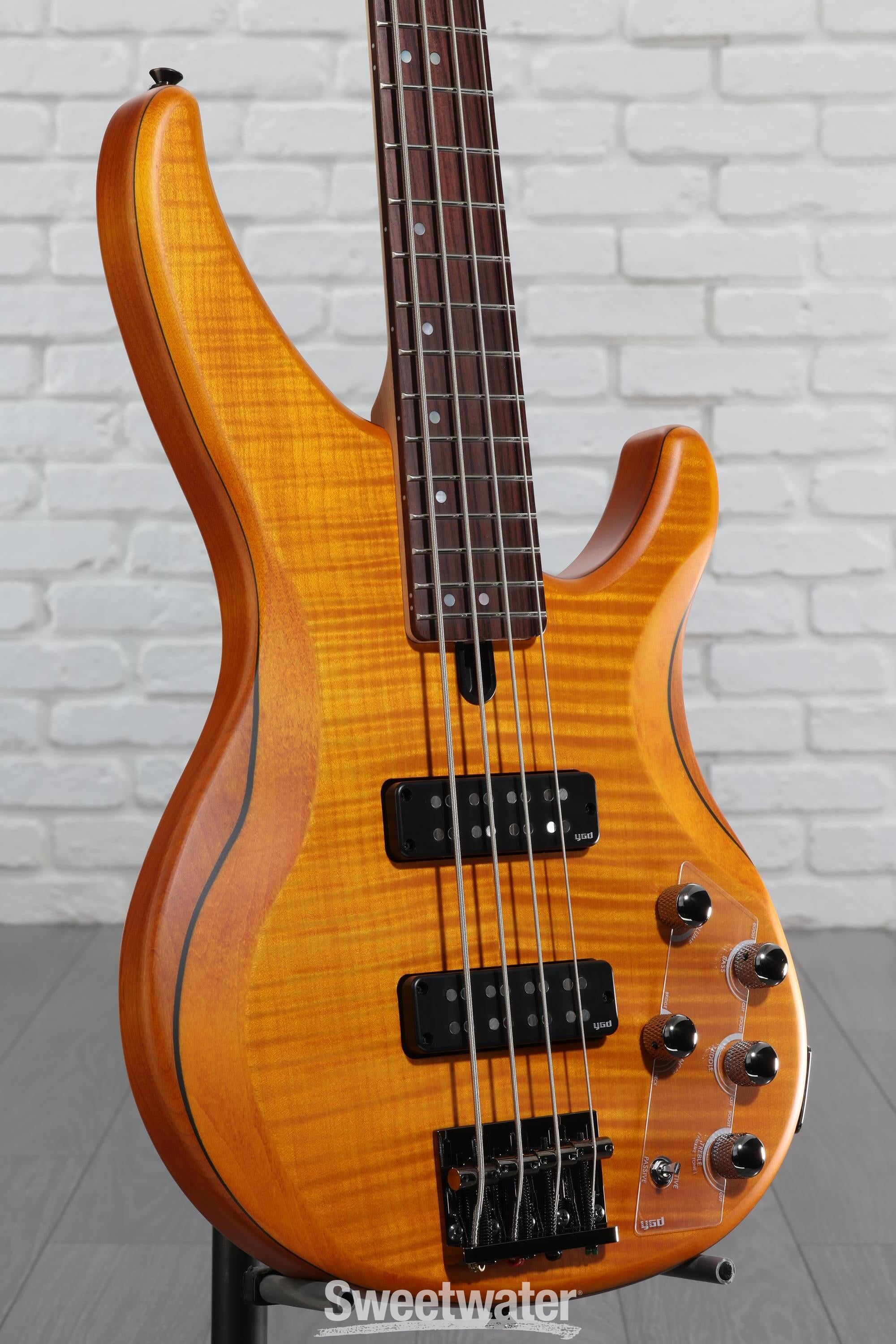Yamaha TRBX604FM 4-string Bass Guitar - Matte Amber | Sweetwater