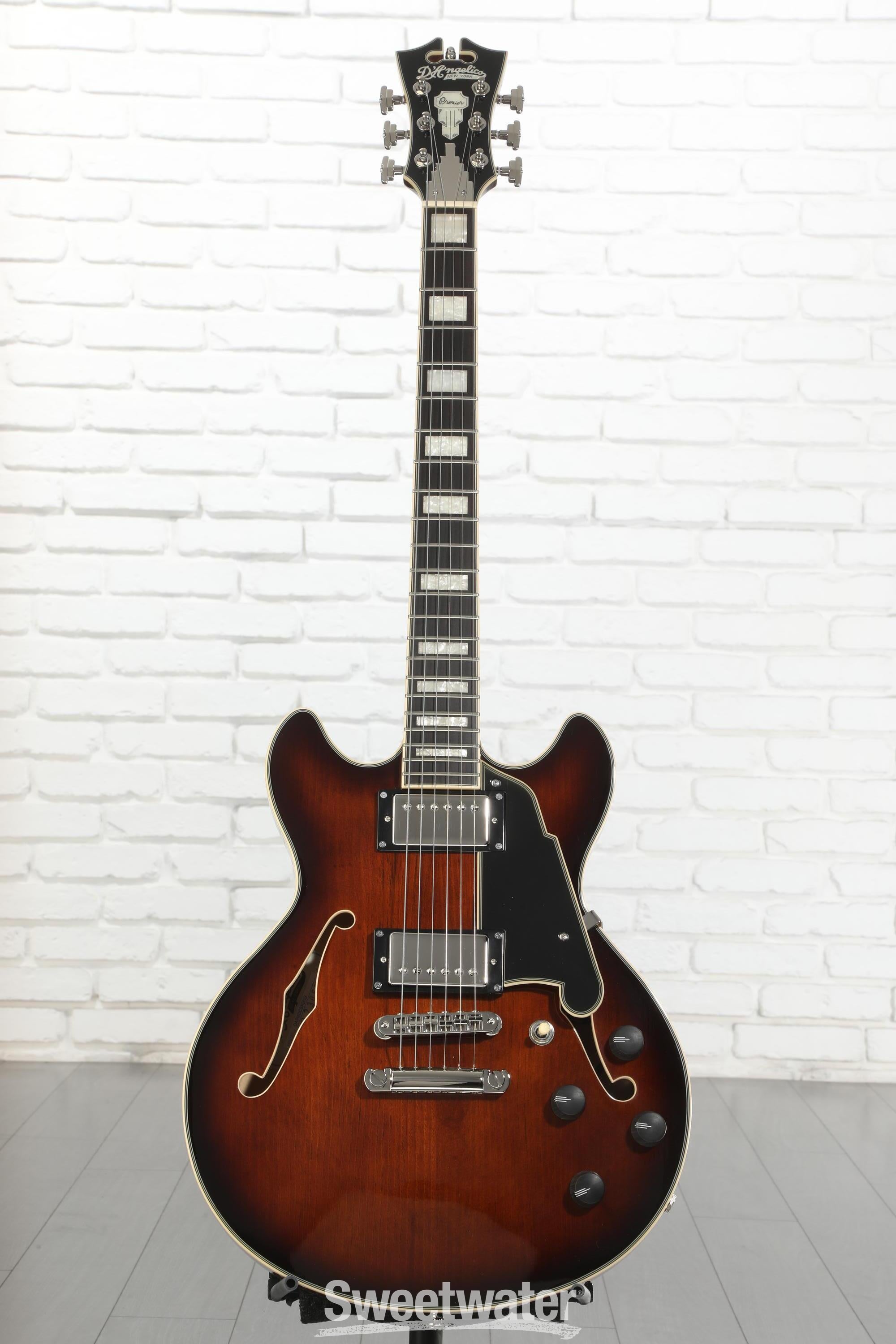 D'Angelico Premier Mini DC Electric Guitar - Brown Burst with