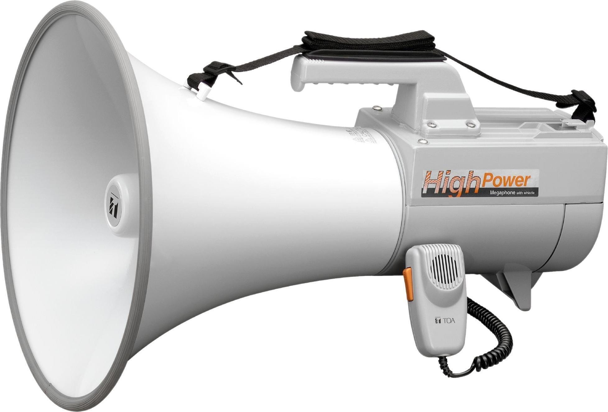 TOA ER-2230W 30-watt Shoulder Megaphone with Whistle - White/Gray ...