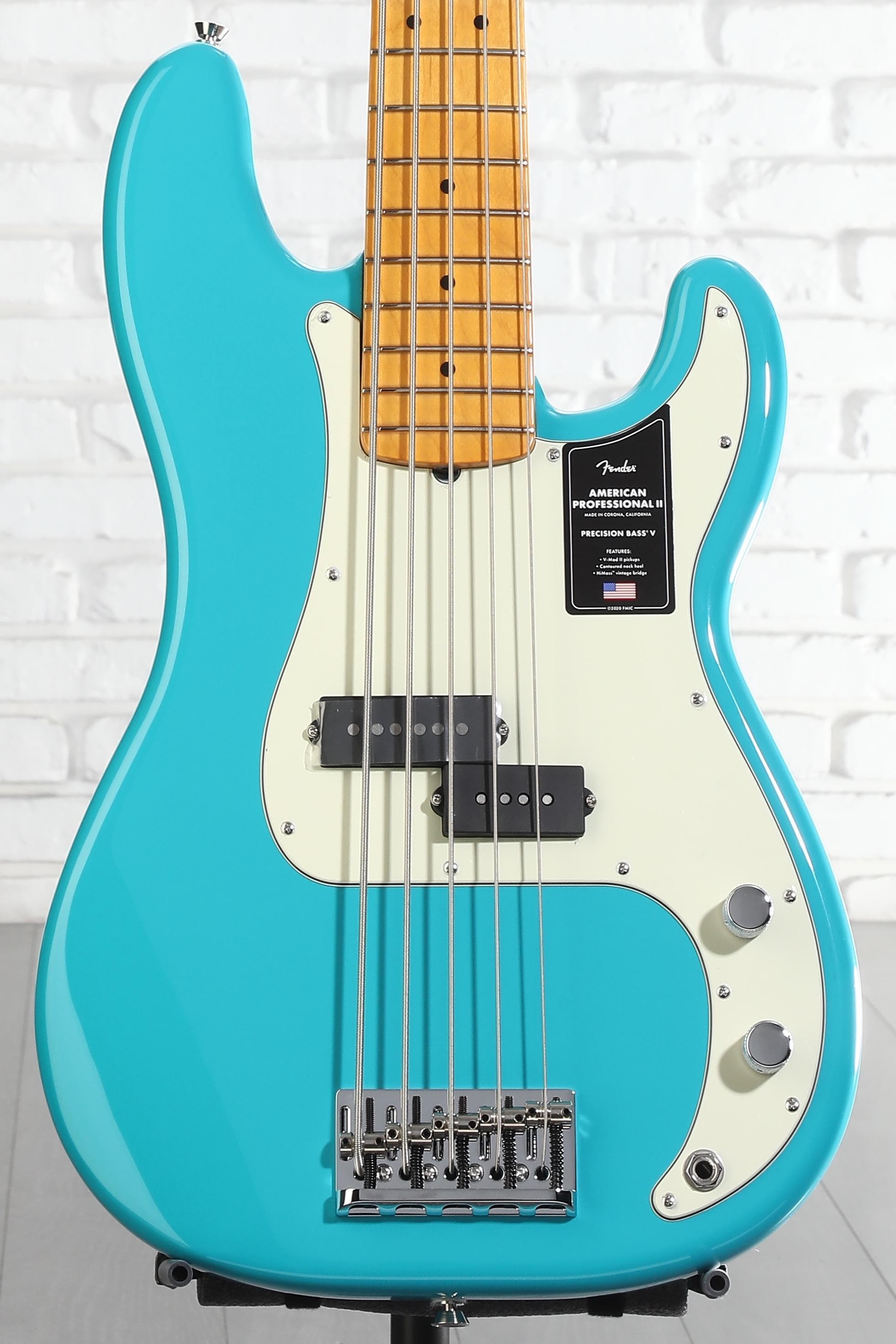 Fender American Professional II Precision Bass V - Miami Blue with