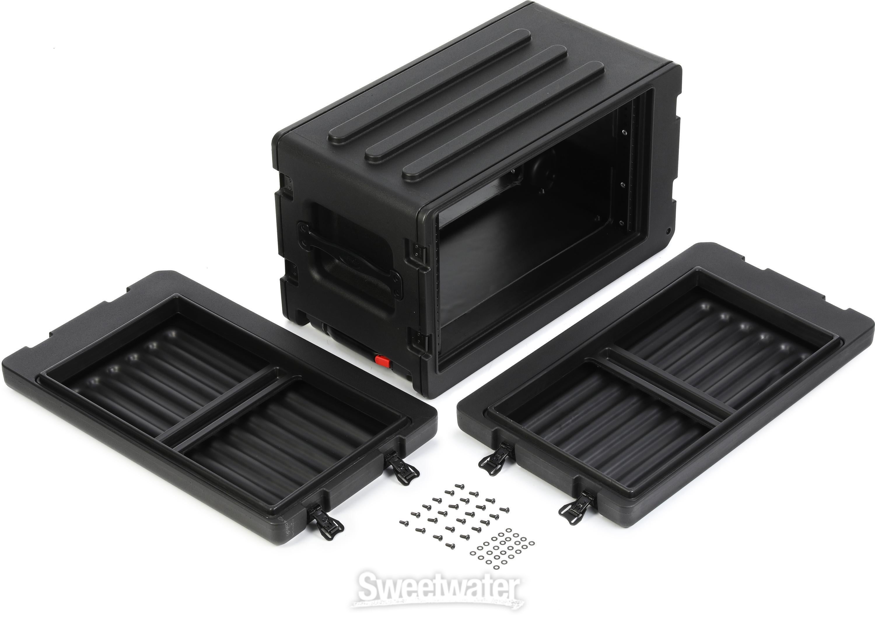 SKB rSeries Shallow Rolling Rack Roto-molded Case - 6U | Sweetwater