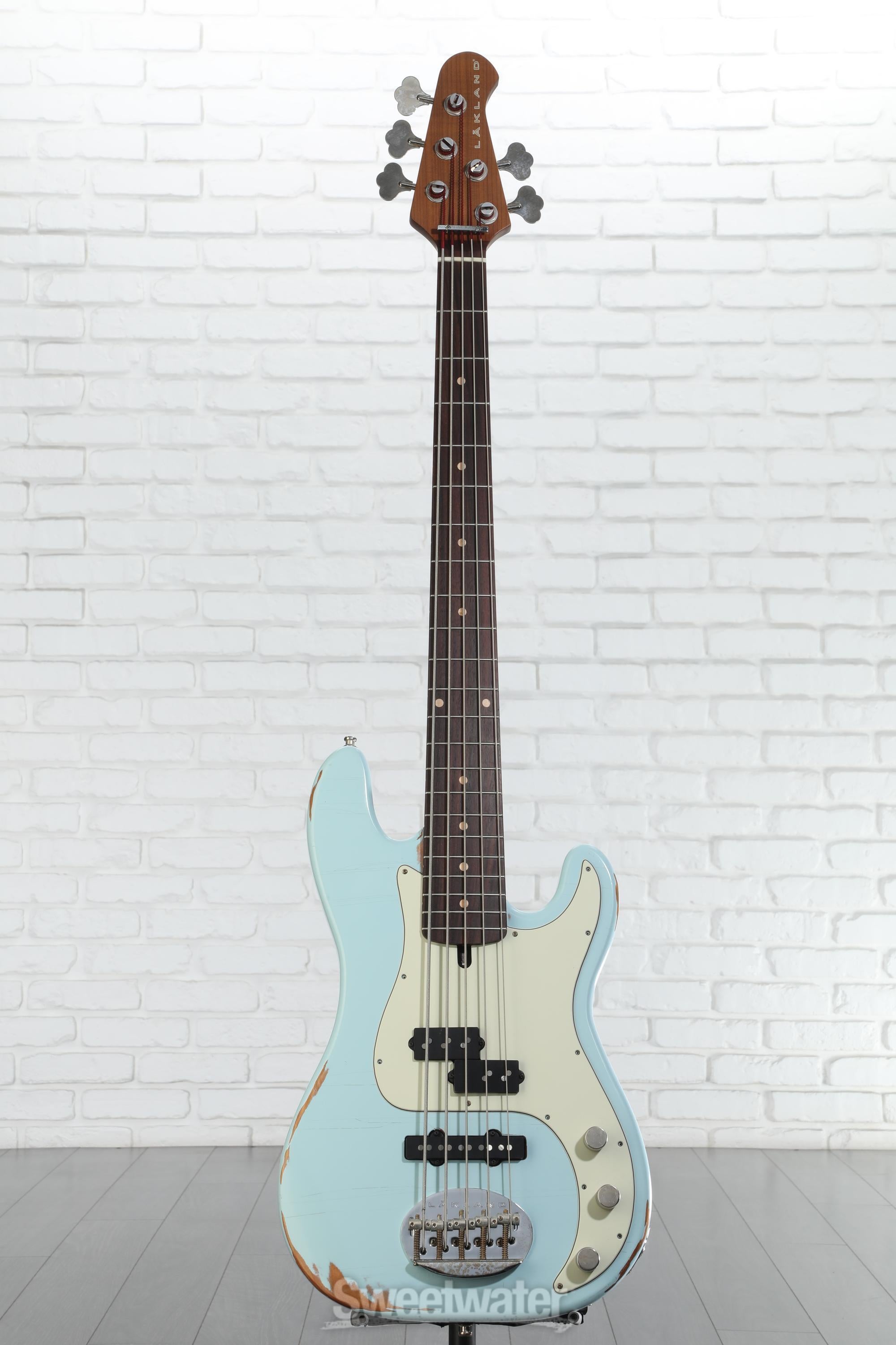 Lakland USA Classic 55-64 PJ Bass Guitar - Aged Sonic Blue