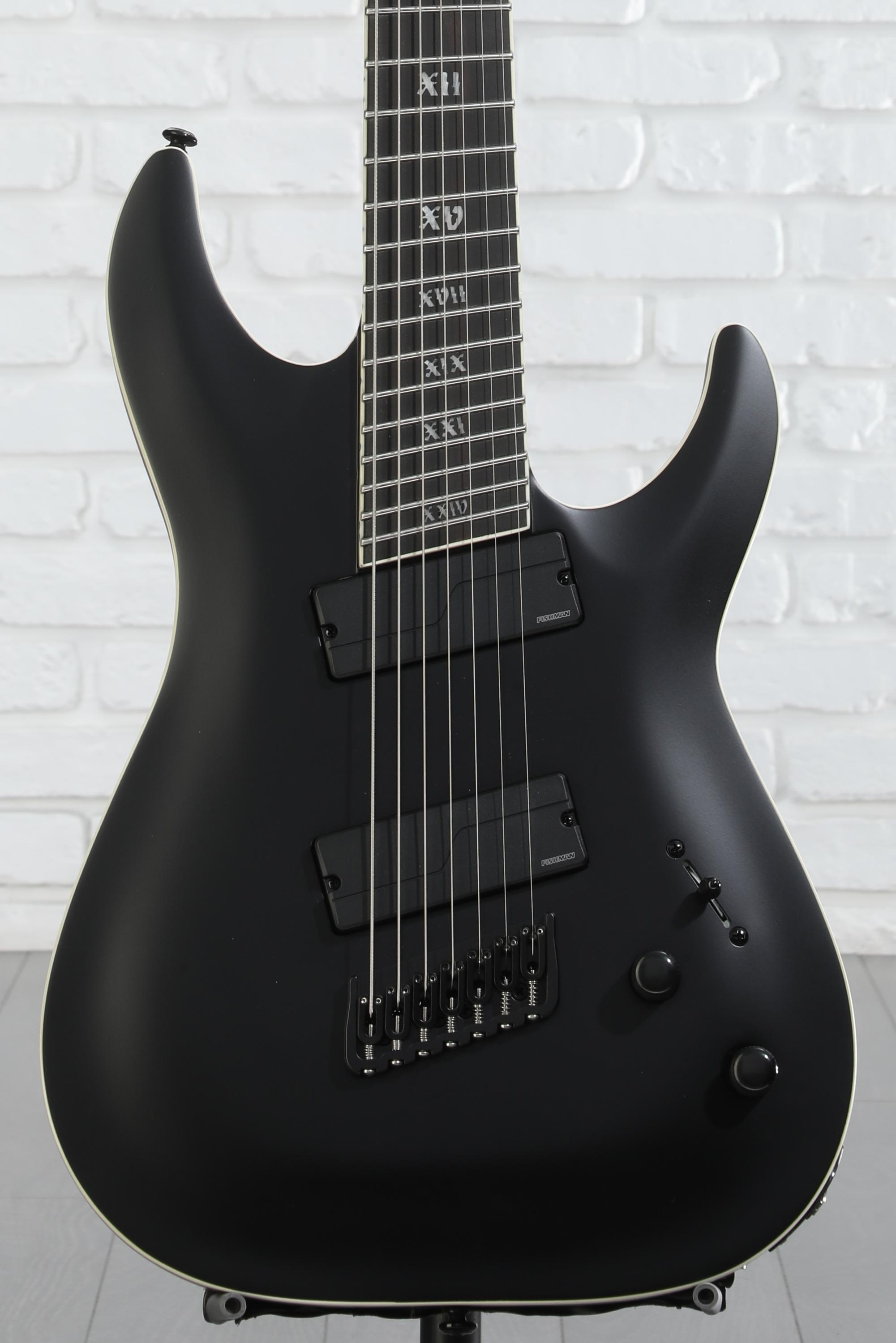 Schecter C-7 Multi-scale SLS Elite Evil Twin 7-string Electric Guitar - Satin Black