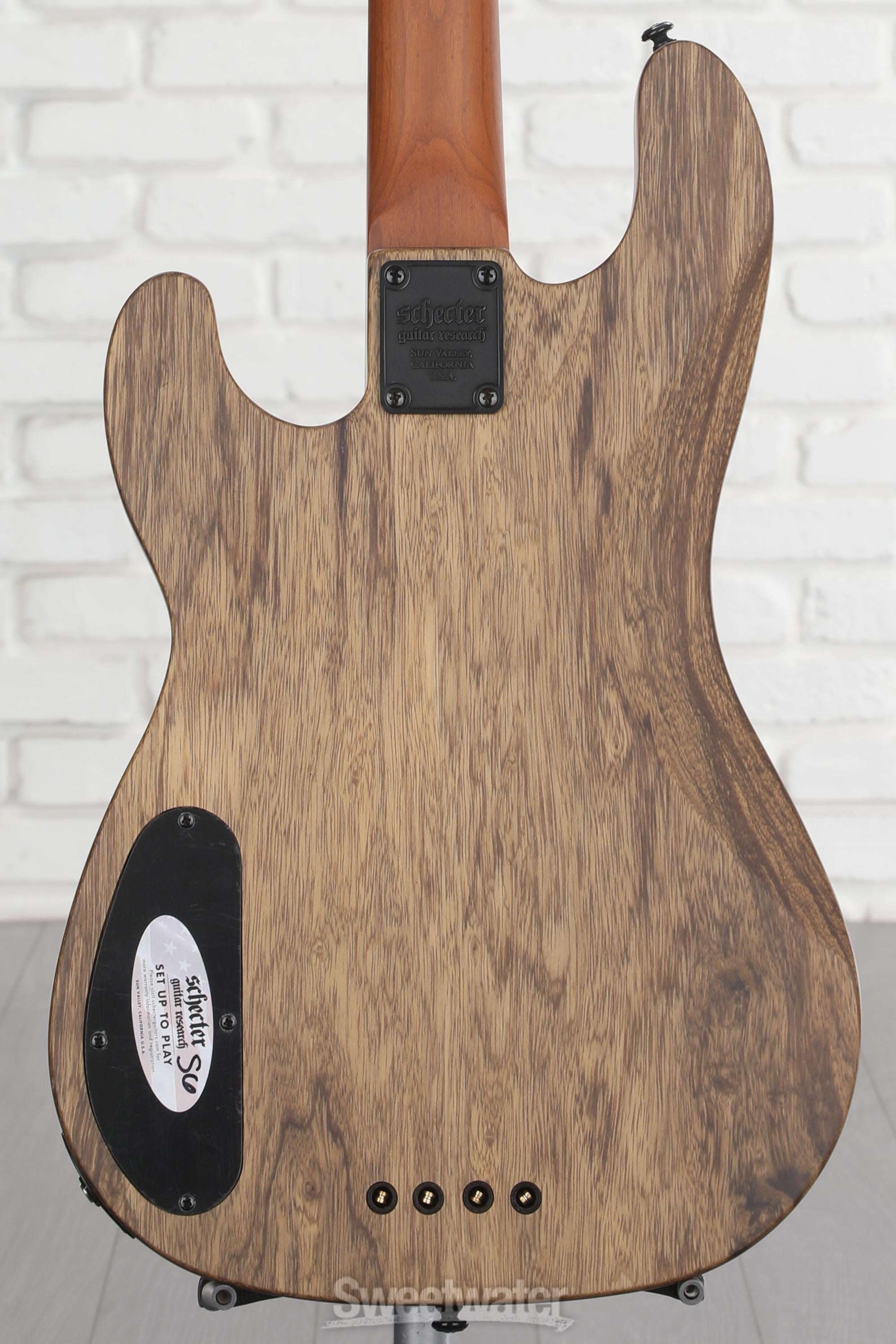 Schecter Model-T 4 Exotic Black Limba Bass Guitar - Natural