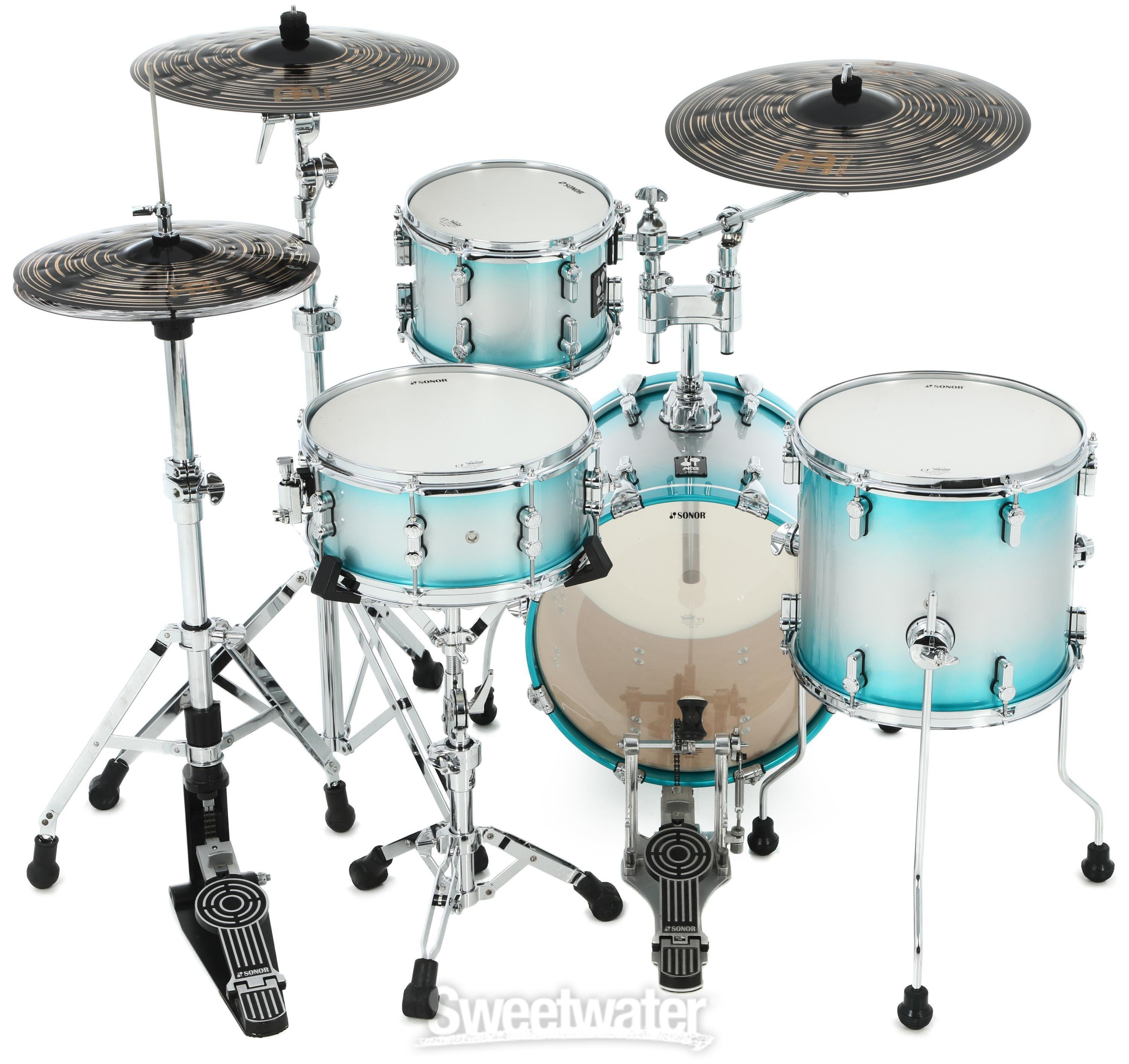 Sonor AQ2 Safari 4-piece Shell Pack w/ Snare - Aqua Silver Burst