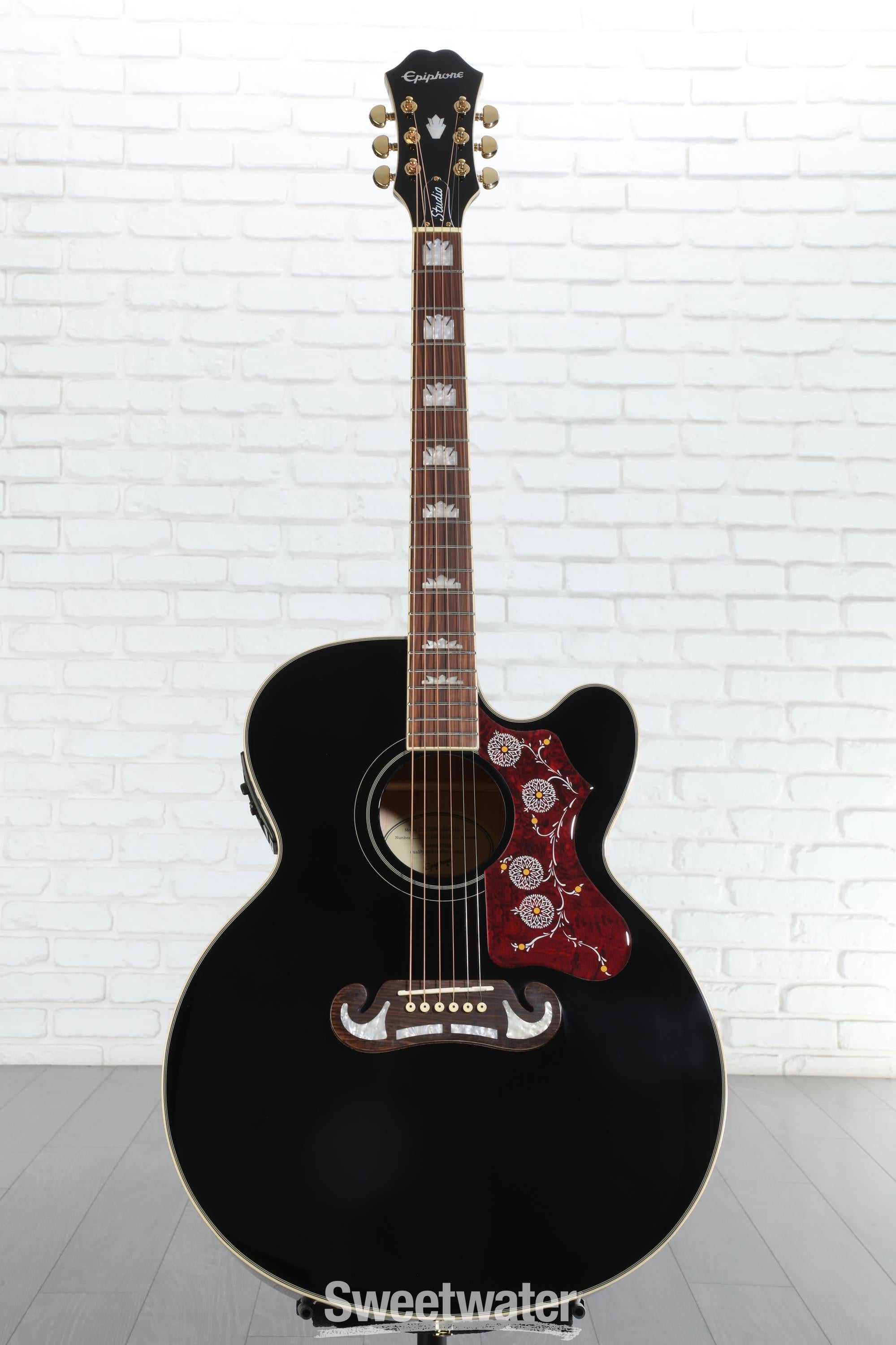 Epiphone J-200EC Studio Acoustic-Electric Guitar - Black