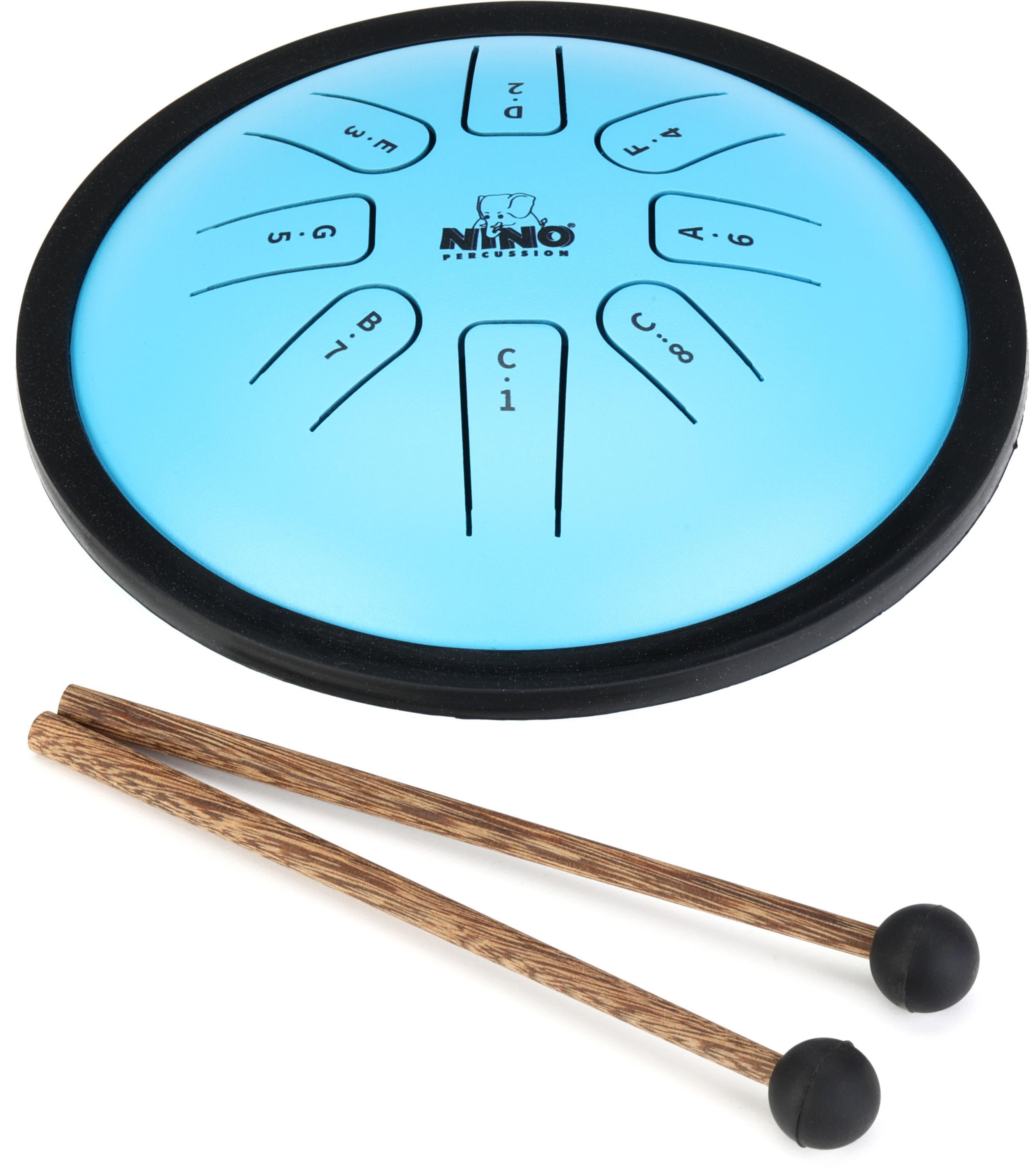 Photo of Nino Small Steel Tongue Drum - 7 inches, Blue