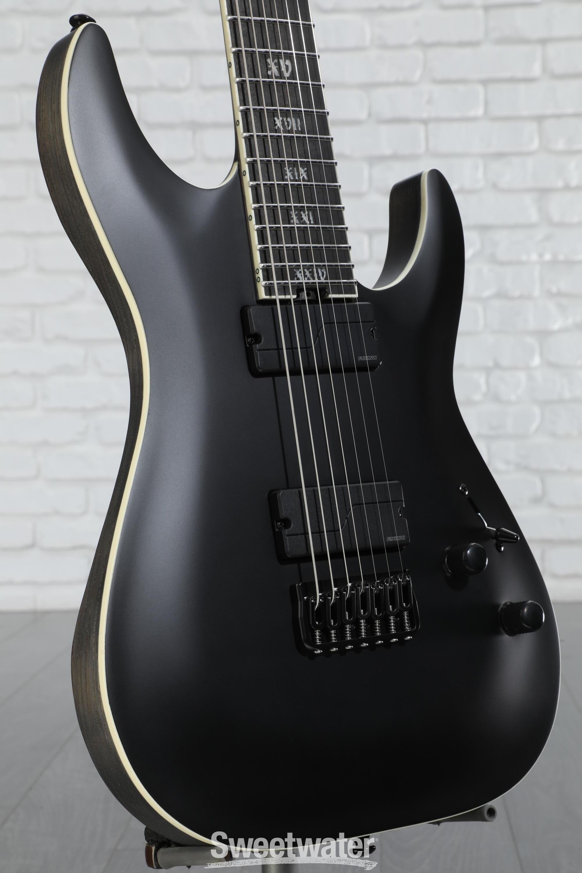 Schecter C-7 SLS Evil Twin Electric Guitar - Satin Black