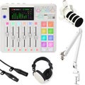 Photo of Rode Rode Rodecaster Pro II Podcast Production Console with PodMic Cardioid Dynamic Microphone Kit - White