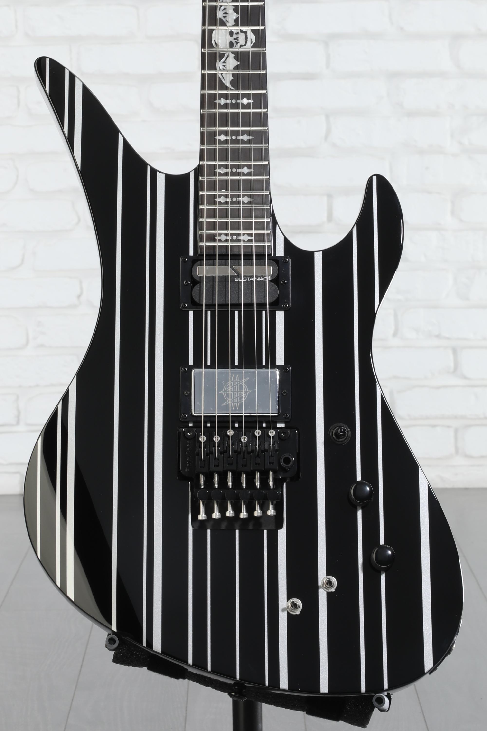 Schecter Synyster Gates Custom-S - Gloss Black with Silver Stripes