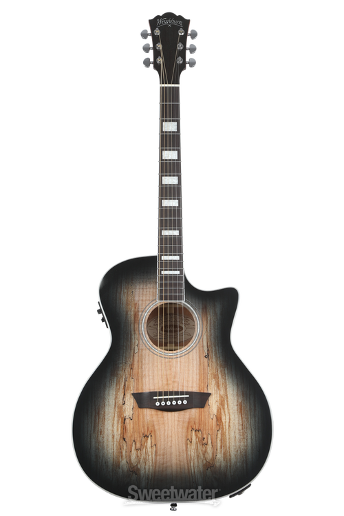 Washburn Deep Forest Spalted Maple Acoustic-electric Guitar - Black Fade, Sweetwater Exclusive