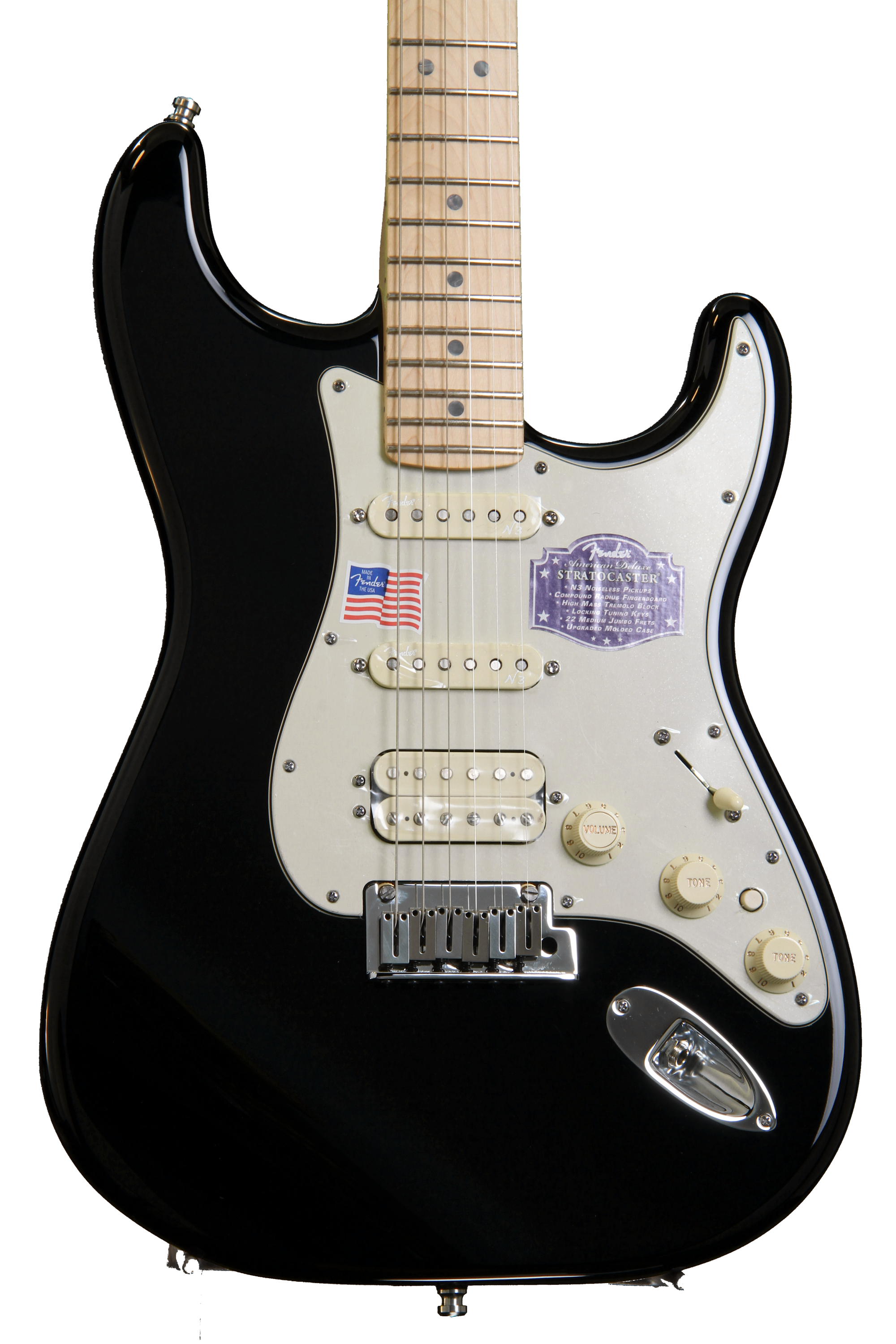 Fender American Deluxe Strat HSS - Black | Sweetwater