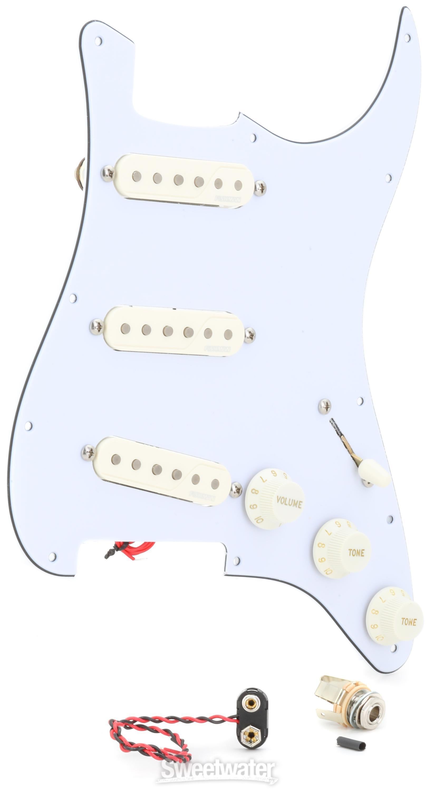 Fishman Fluence Stratocaster Loaded Pickguard - White | Sweetwater