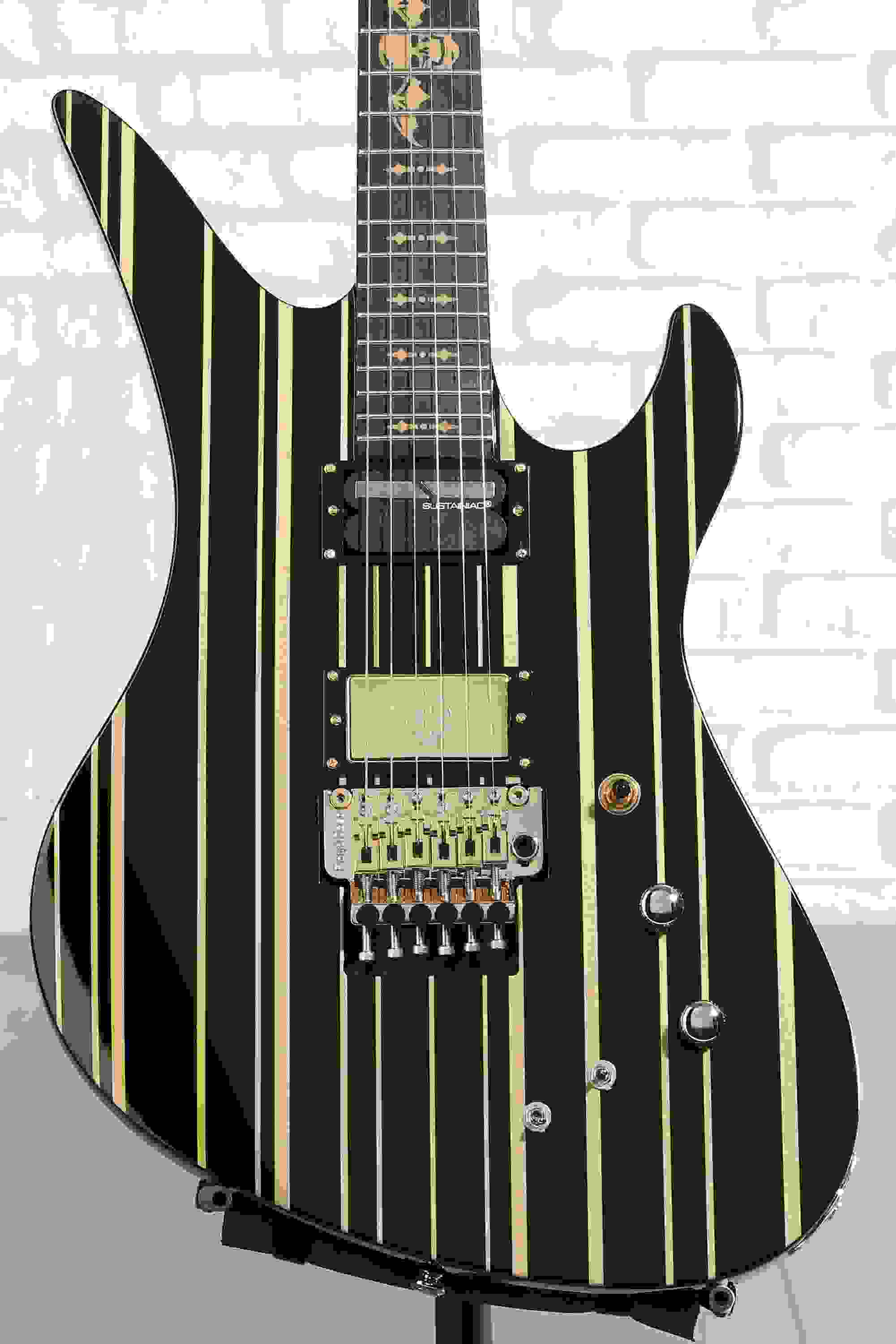 Schecter Synyster Gates Custom-S Electric Guitar - Black with Gold Stripes