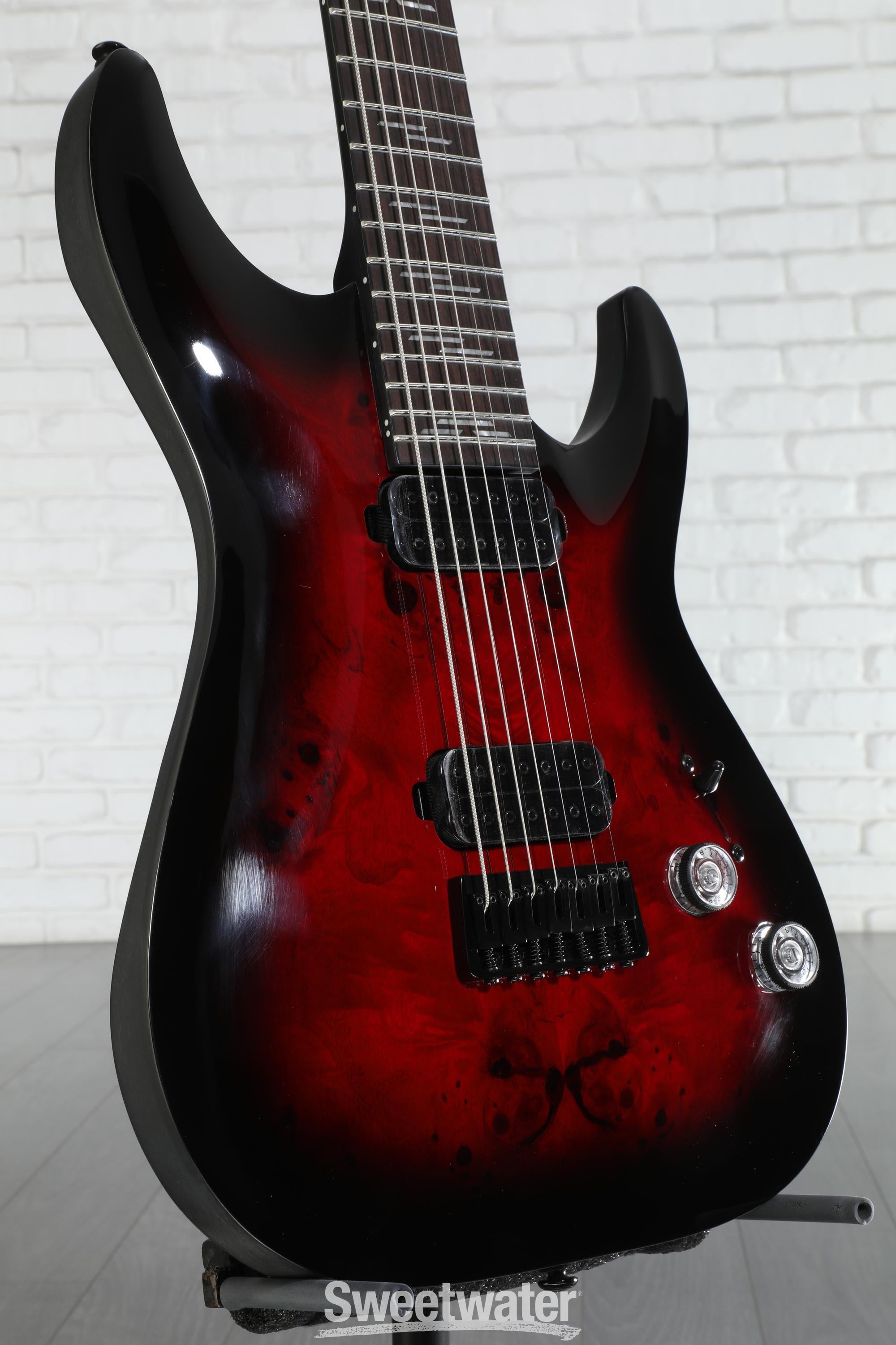 Schecter Omen Elite-7 Electric Guitar - Black Cherry Burst