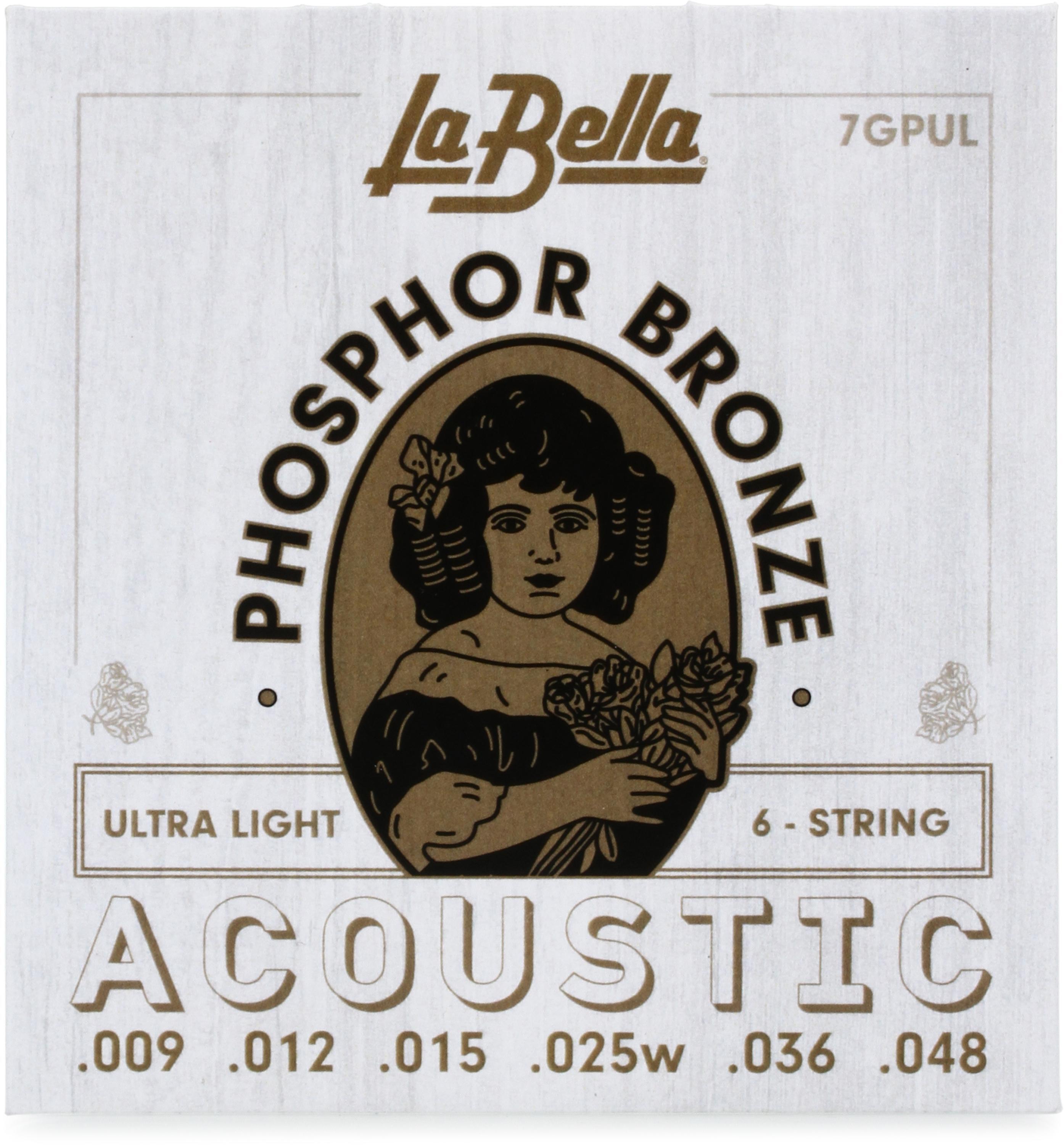 Photo of La Bella 7GPUL Phosphor Bronze Acoustic Guitar Strings - .009-.048 Ultra Light