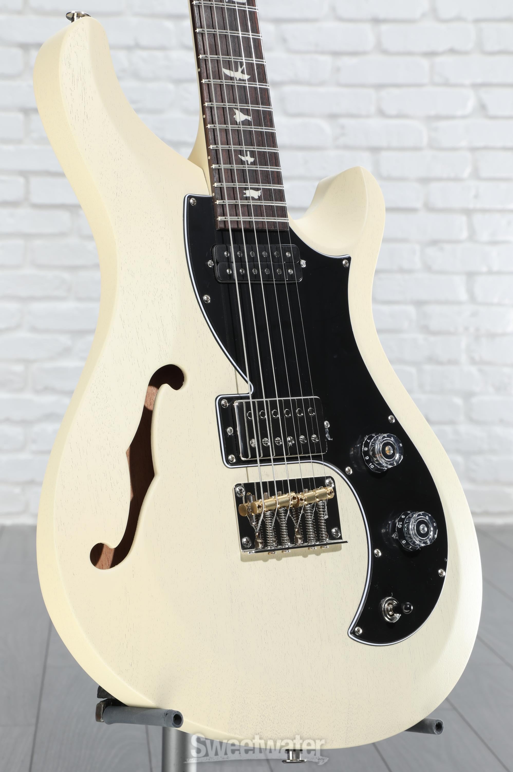 PRS S2 Vela Semi-Hollow Satin Electric Guitar - Antique White Satin