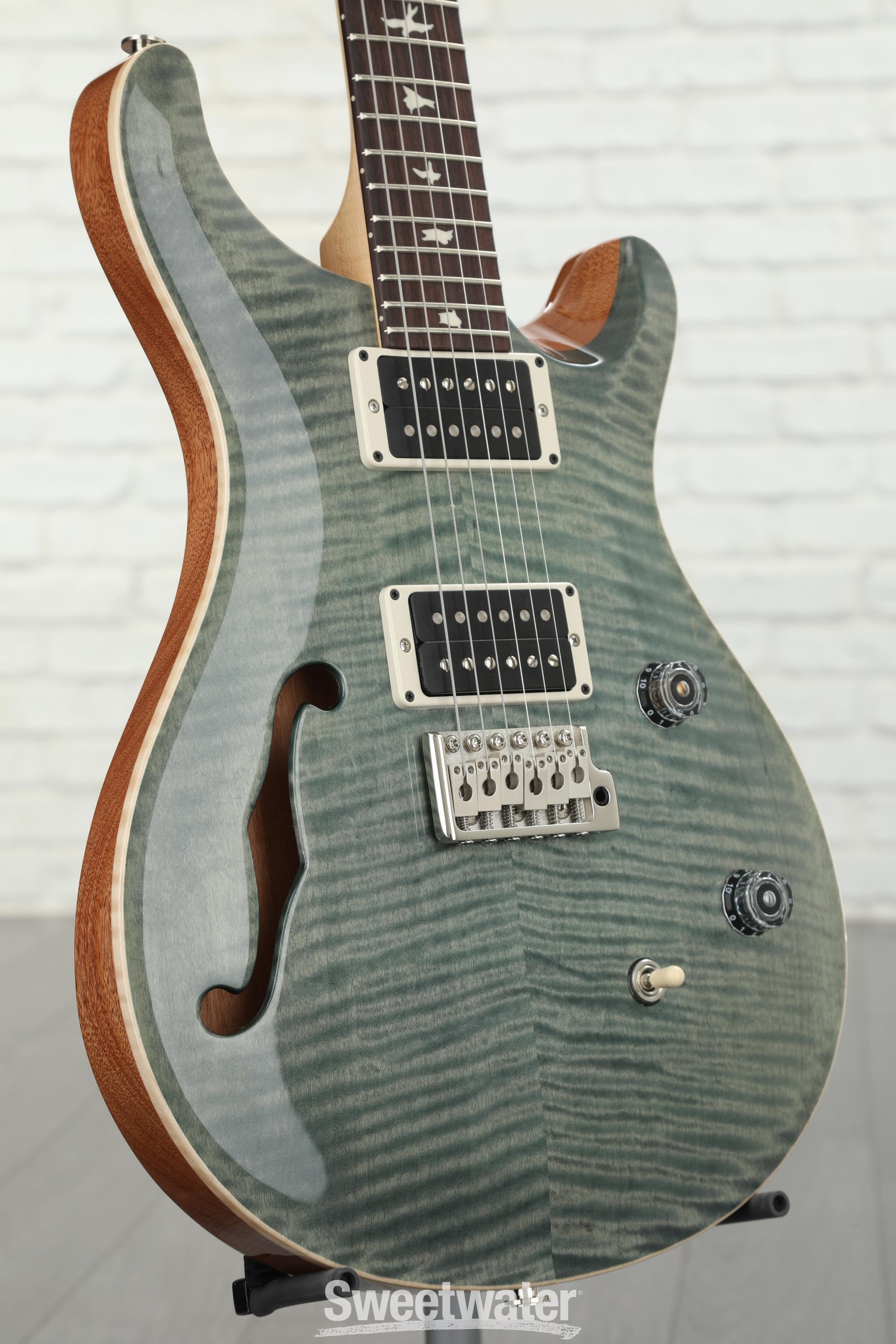PRS CE 24 Semi-Hollow Electric Guitar - Trampas Green | Sweetwater