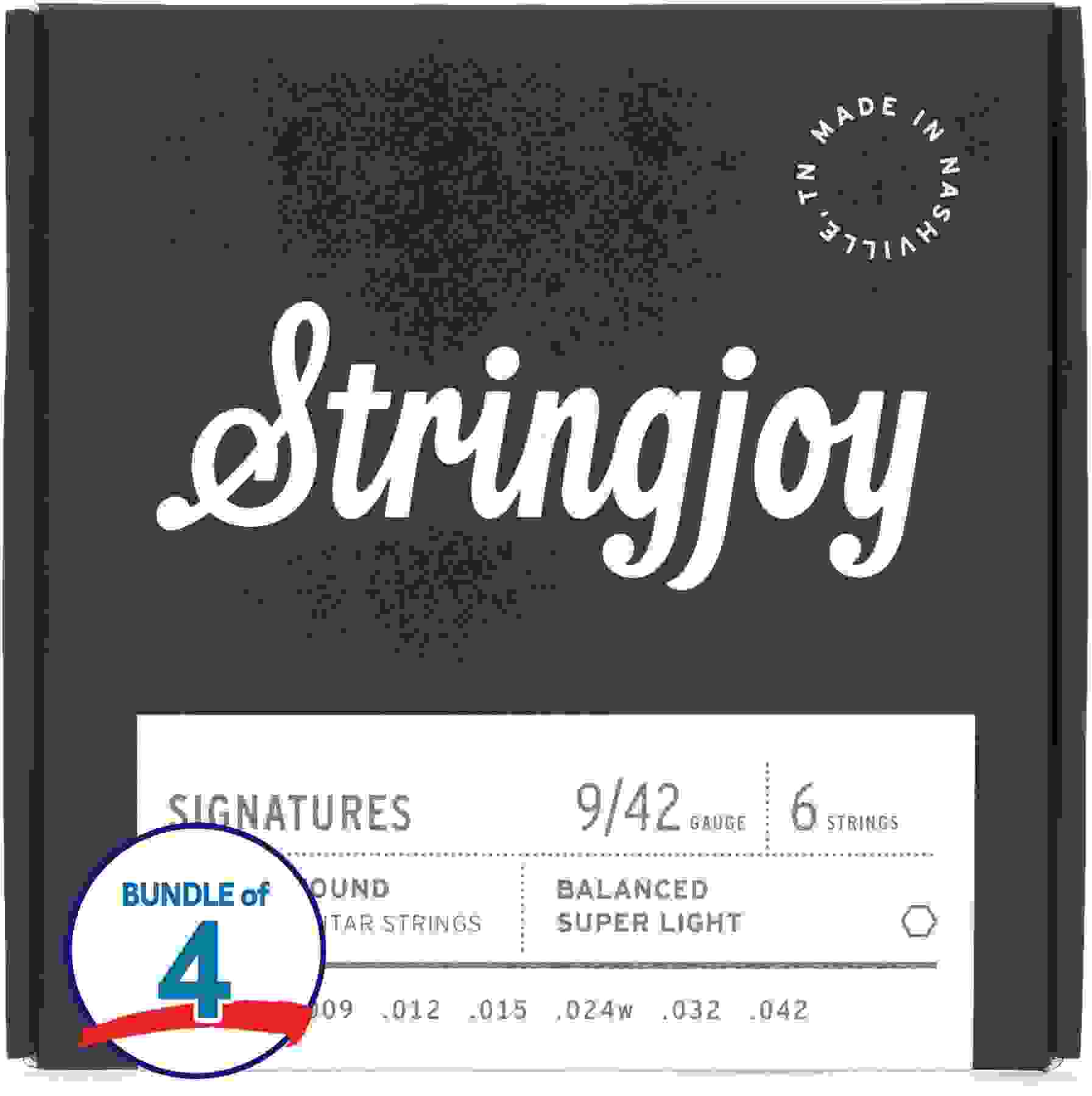 Stringjoy Signatures Nickel-wound Balanced Electric Guitar Strings (4 ...