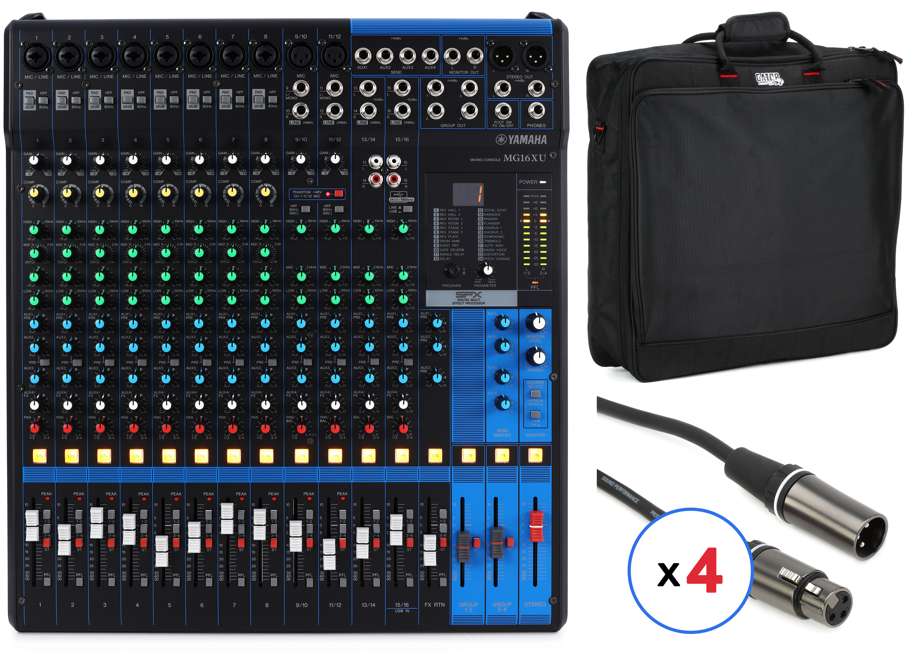 YAMAHA MG16XU ミキサー Yamaha MG16XU 16-channel Mixer with USB and FX | Sweetwater