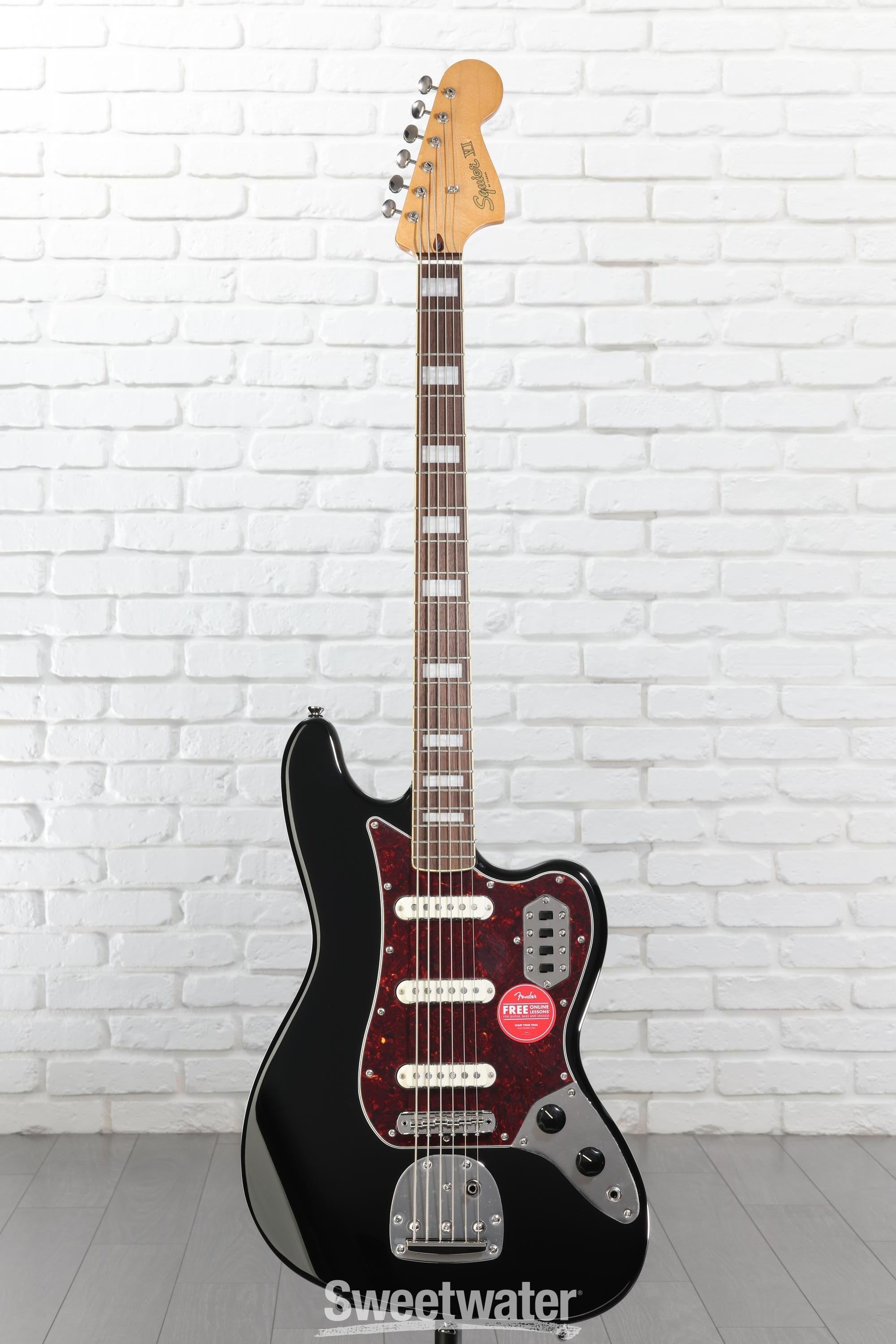 Squier Classic Vibe Bass VI Guitar - Black | Sweetwater